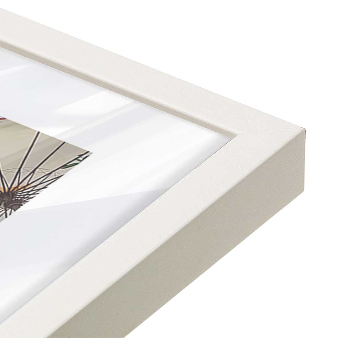 [Color:Opaque White], Picture of art in a Opaque White frame at an angle