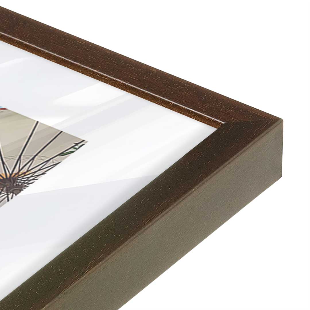 [Color:Brown], Picture of art in a Brown frame at an angle