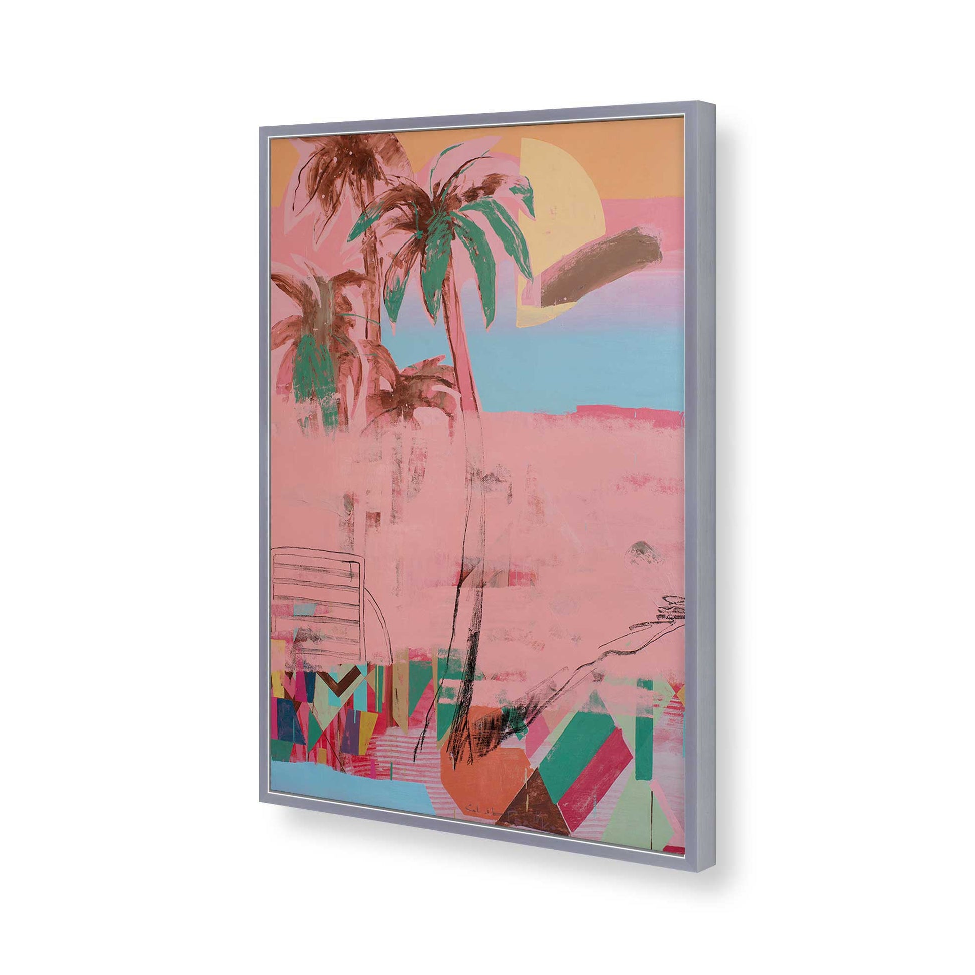 [Color:Polished Chrome], Picture of art in a Polished Chrome frame of the corner
