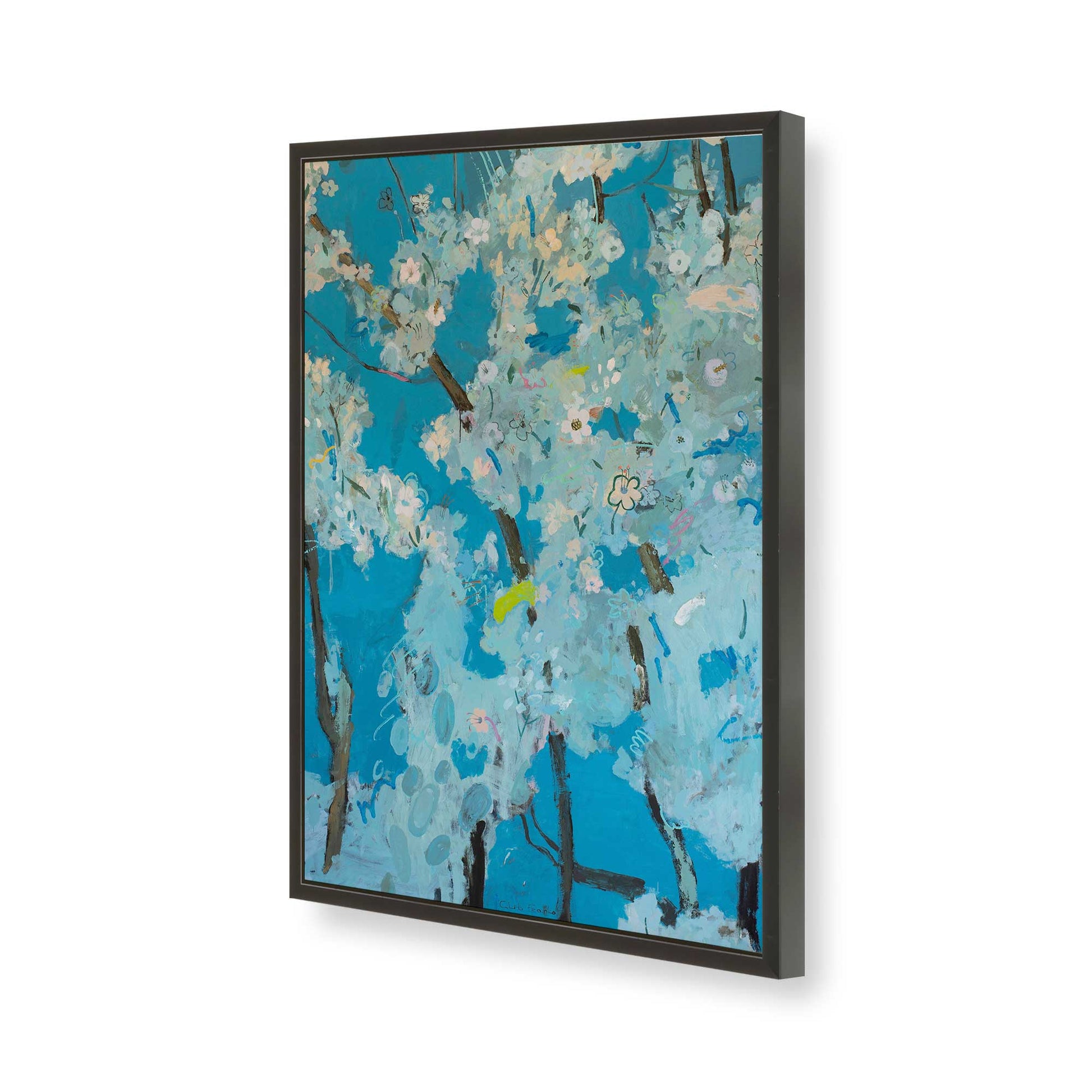 [Color:Satin Black], Picture of art in a Satin Black frame of the corner