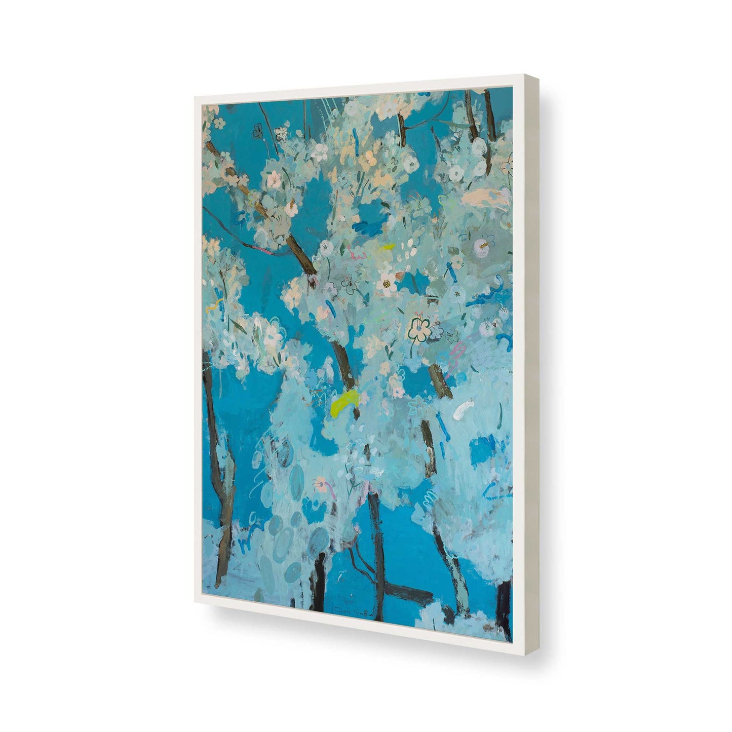 [Color:Opaque White], Picture of art in a Opaque White frame of the corner