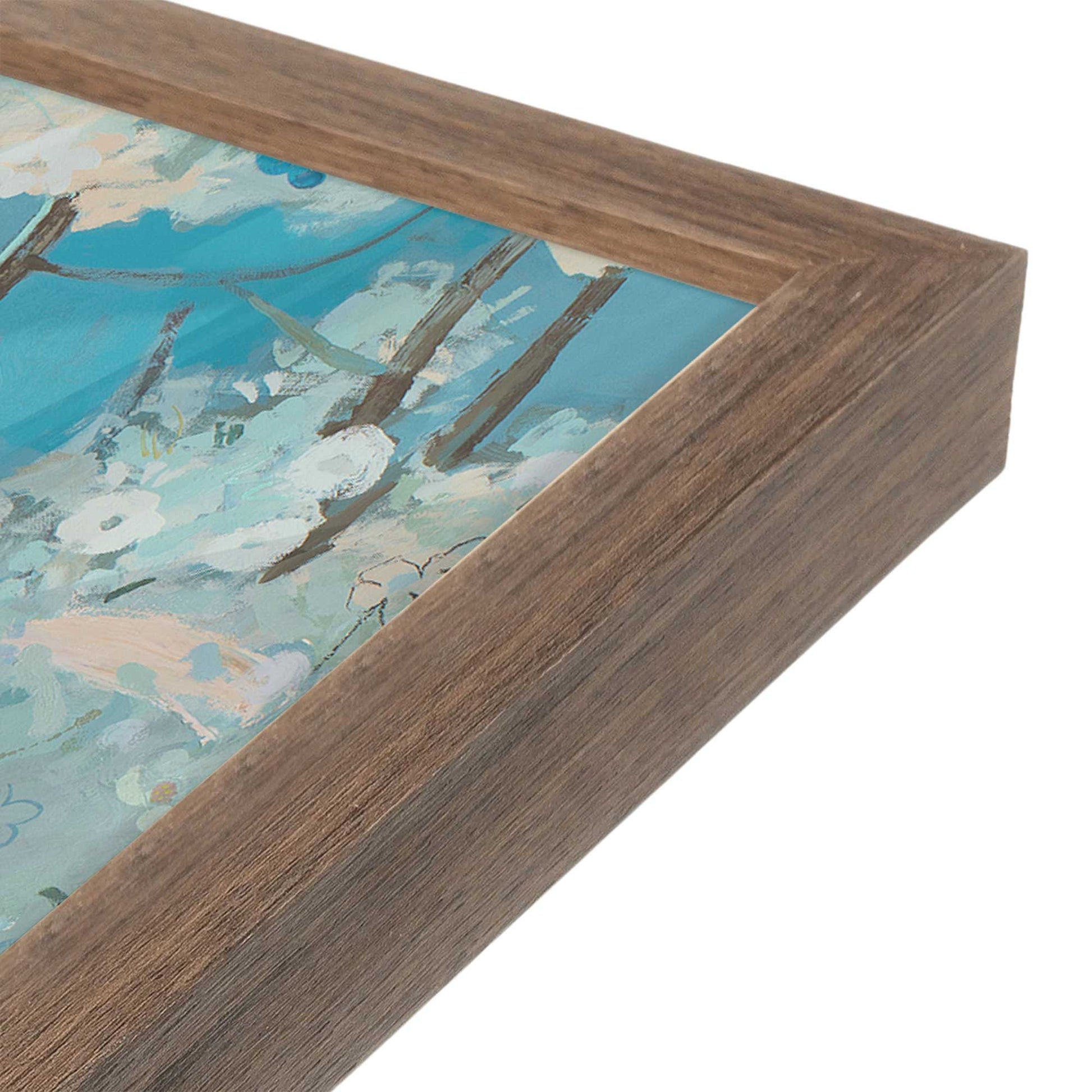 [Color:Walnut], Picture of art in a Walnut frame at an angle