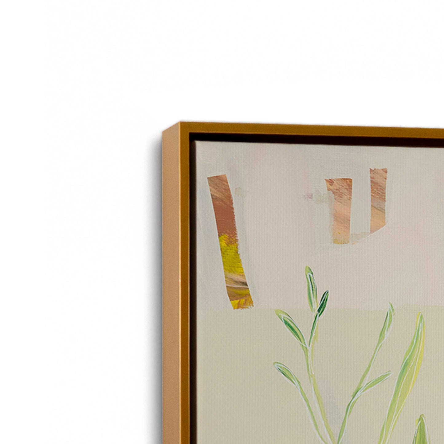[Color:Polished Gold], Picture of art in a Polished Gold frame at an angle