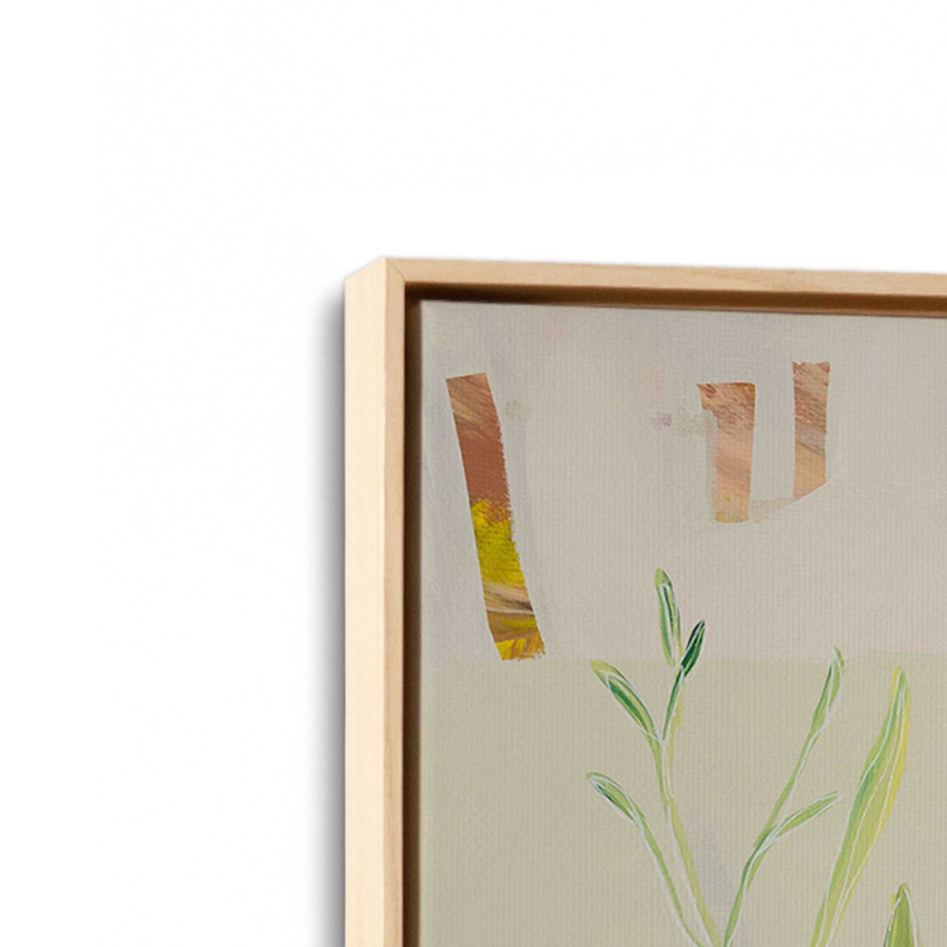 [Color:American Maple], Picture of art in a American Maple frame at an angle