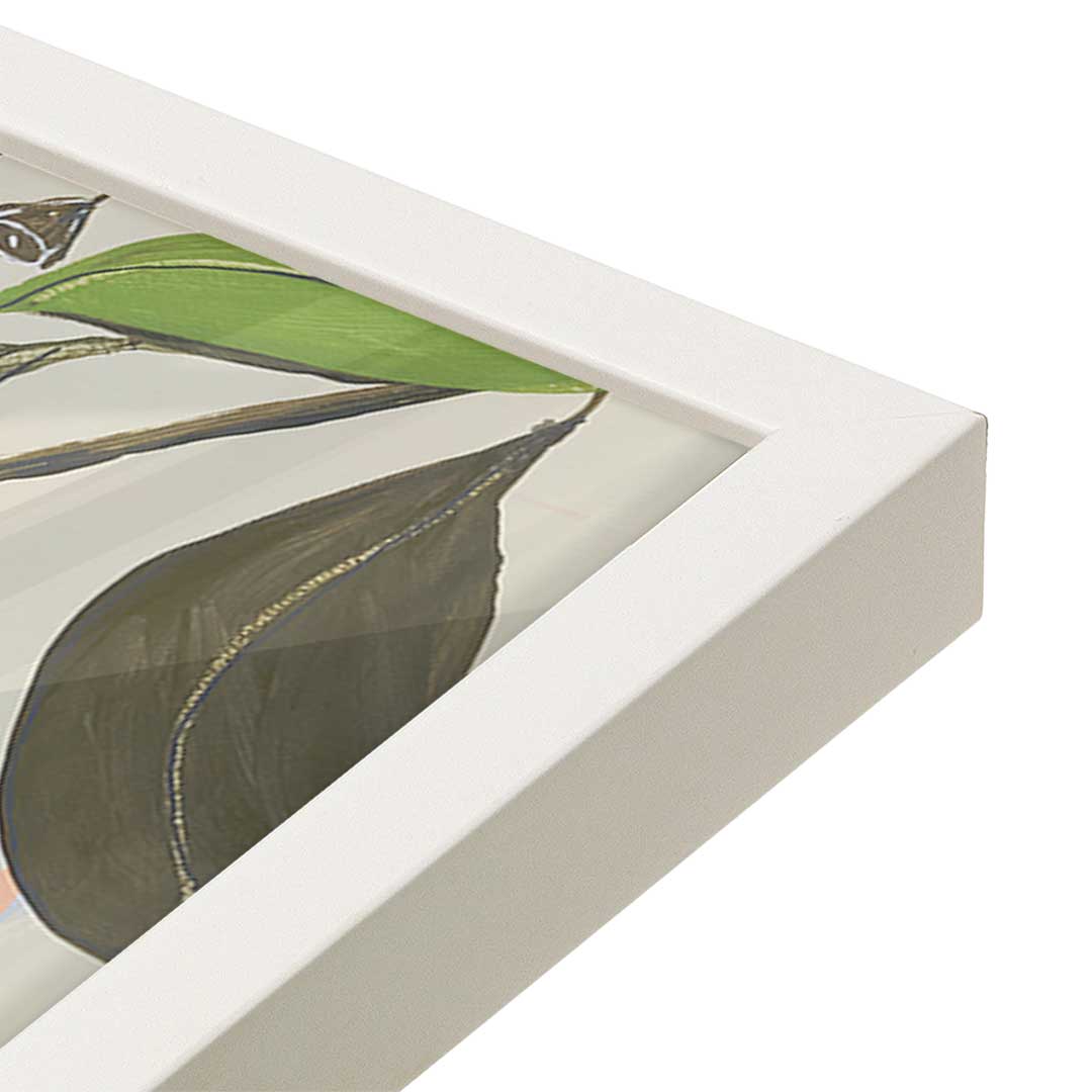 [Color:Opaque White], Picture of art in a Opaque White frame at an angle