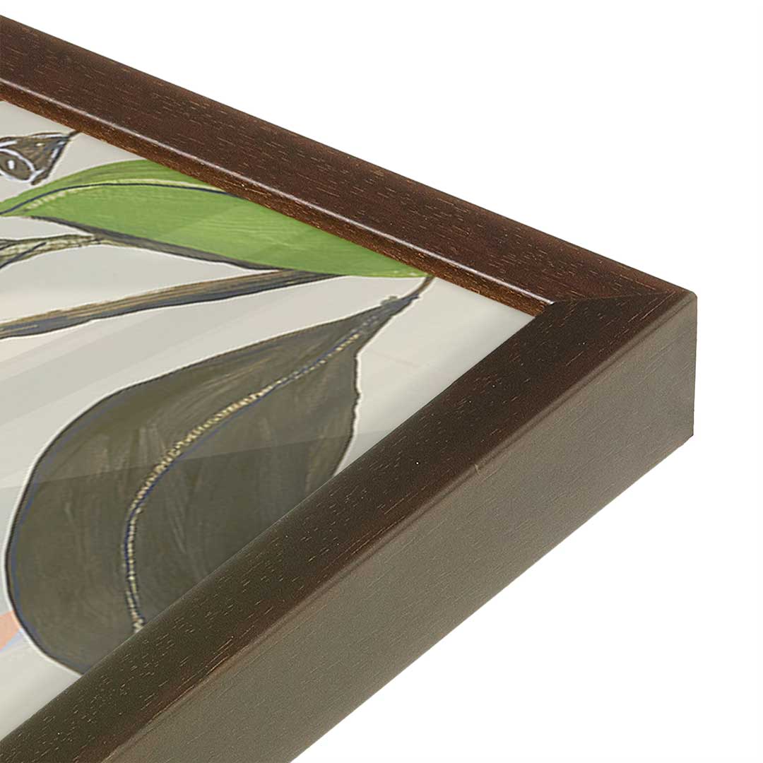 [Color:Brown], Picture of art in a Brown frame at an angle