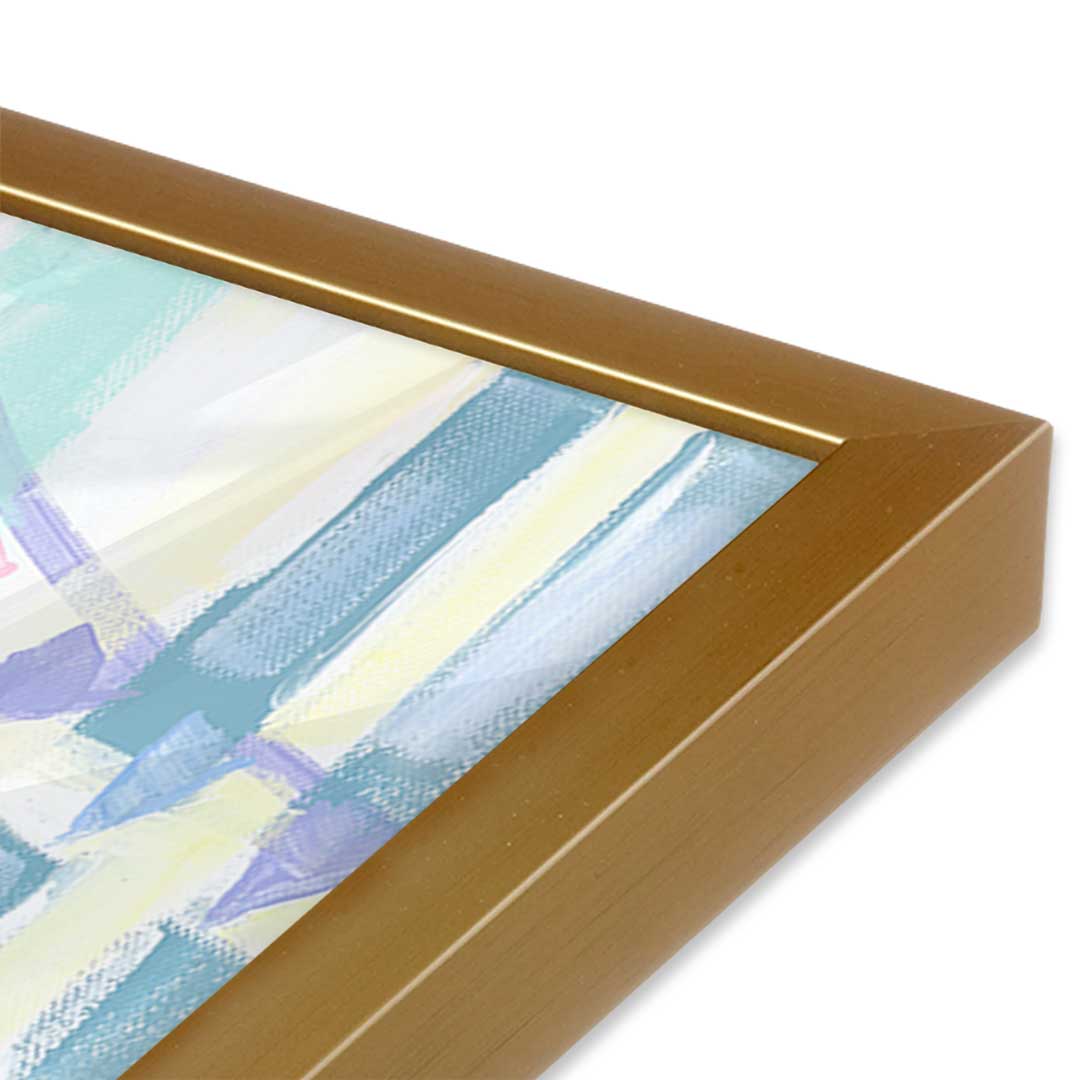 [Color:Polished Gold], Picture of art in a Polished Gold frame at an angle