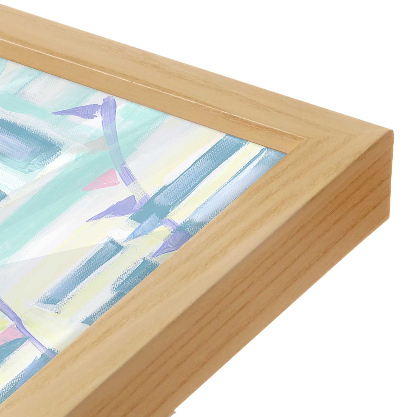 [Color:American Maple], Picture of art in a American Maple frame at an angle