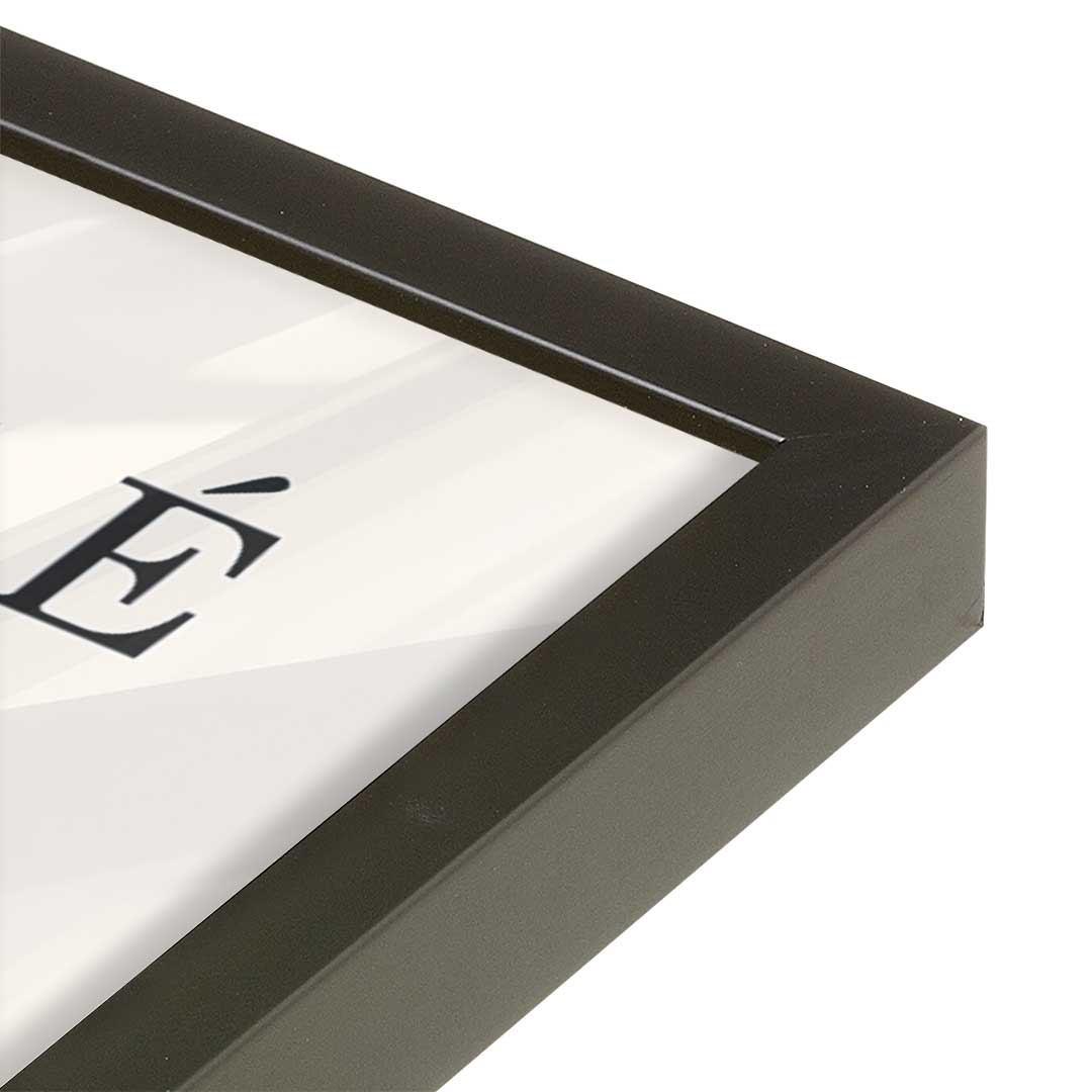 [Color:Satin Black], Picture of art in a Satin Black frame at an angle