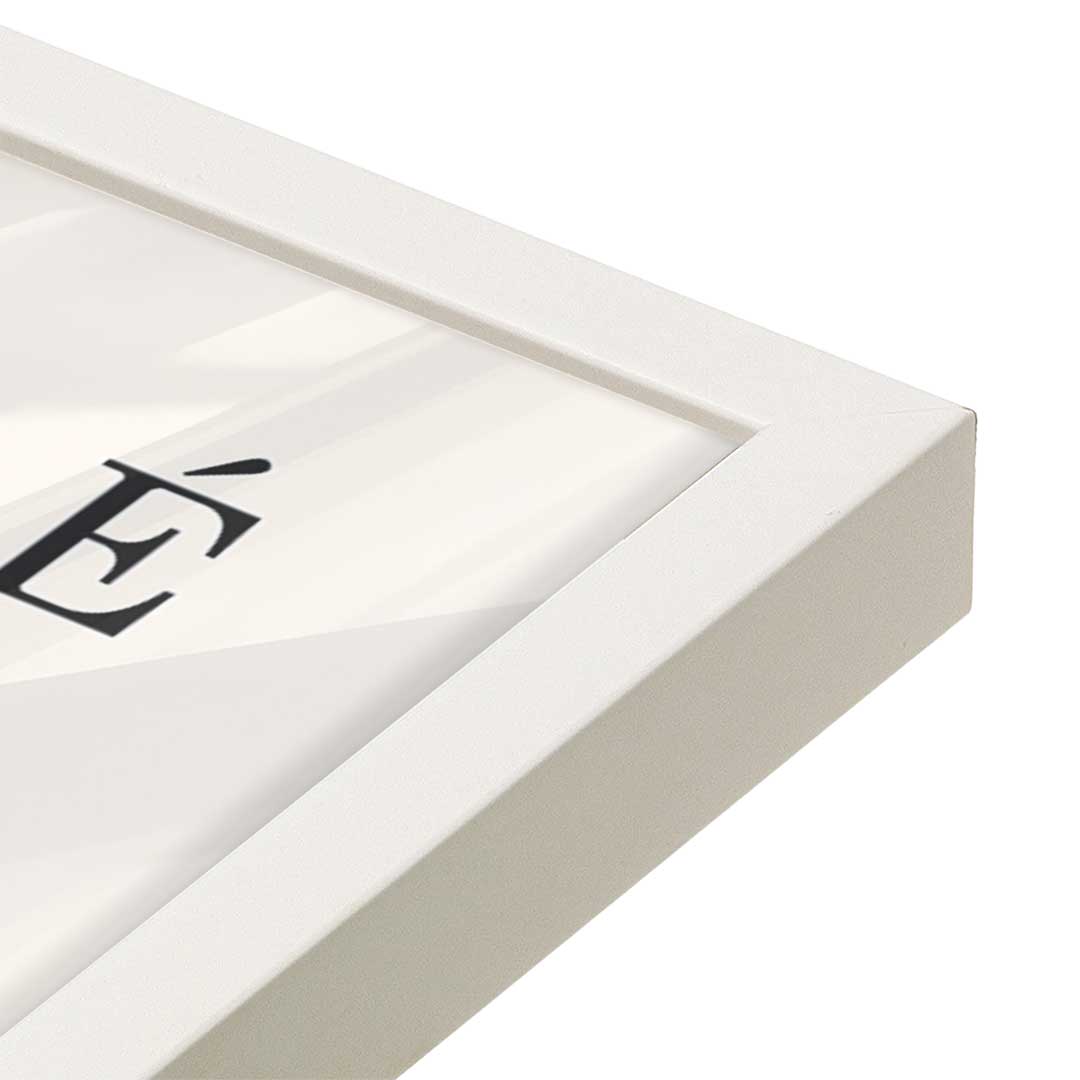 [Color:Opaque White], Picture of art in a Opaque White frame at an angle