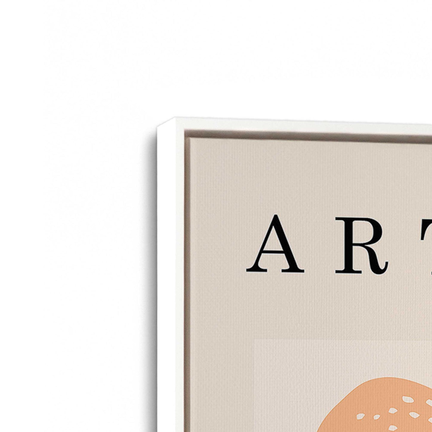 [Color:Opaque White], Picture of art in a White frame at an angle