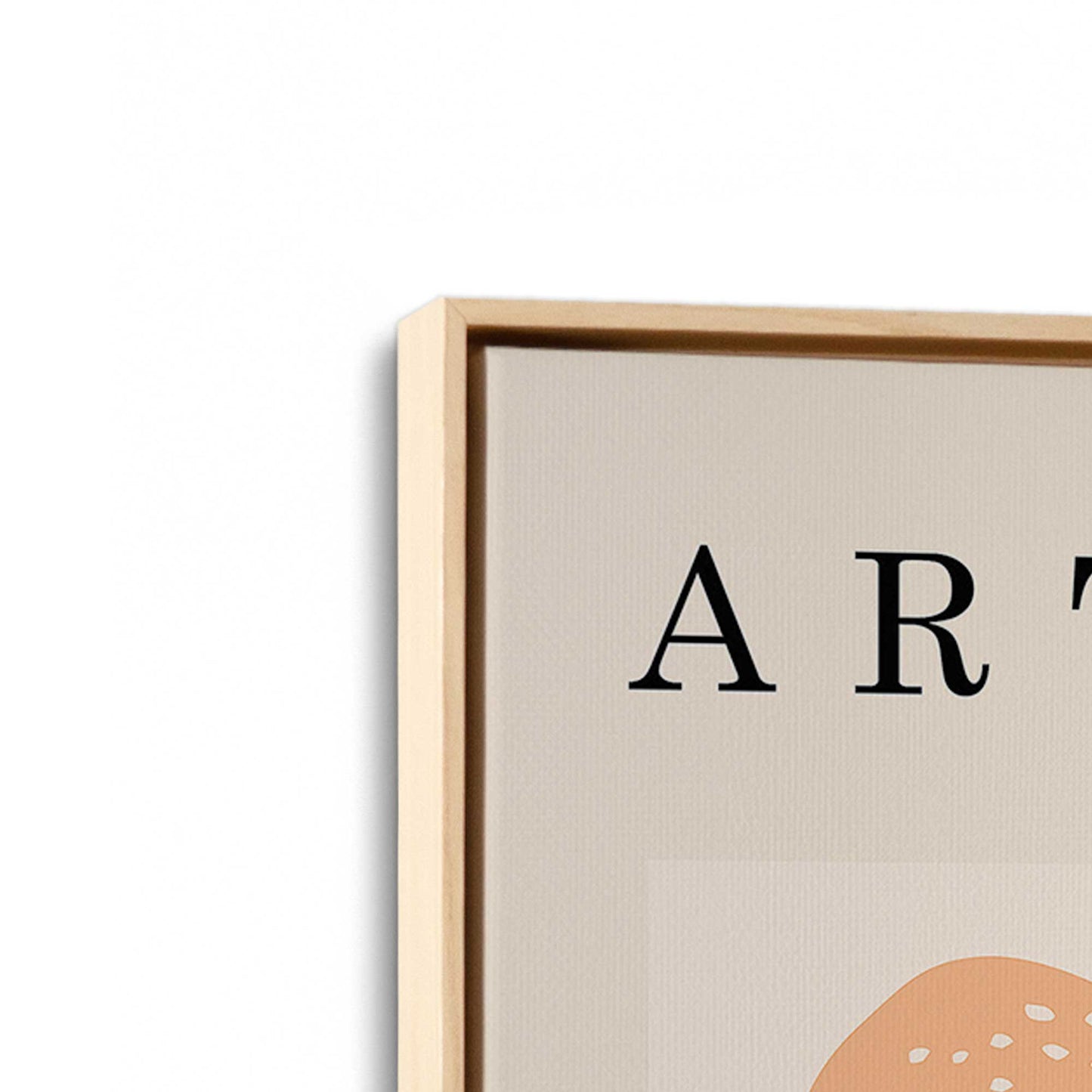 [Color:American Maple], Picture of art in a American Maple frame at an angle