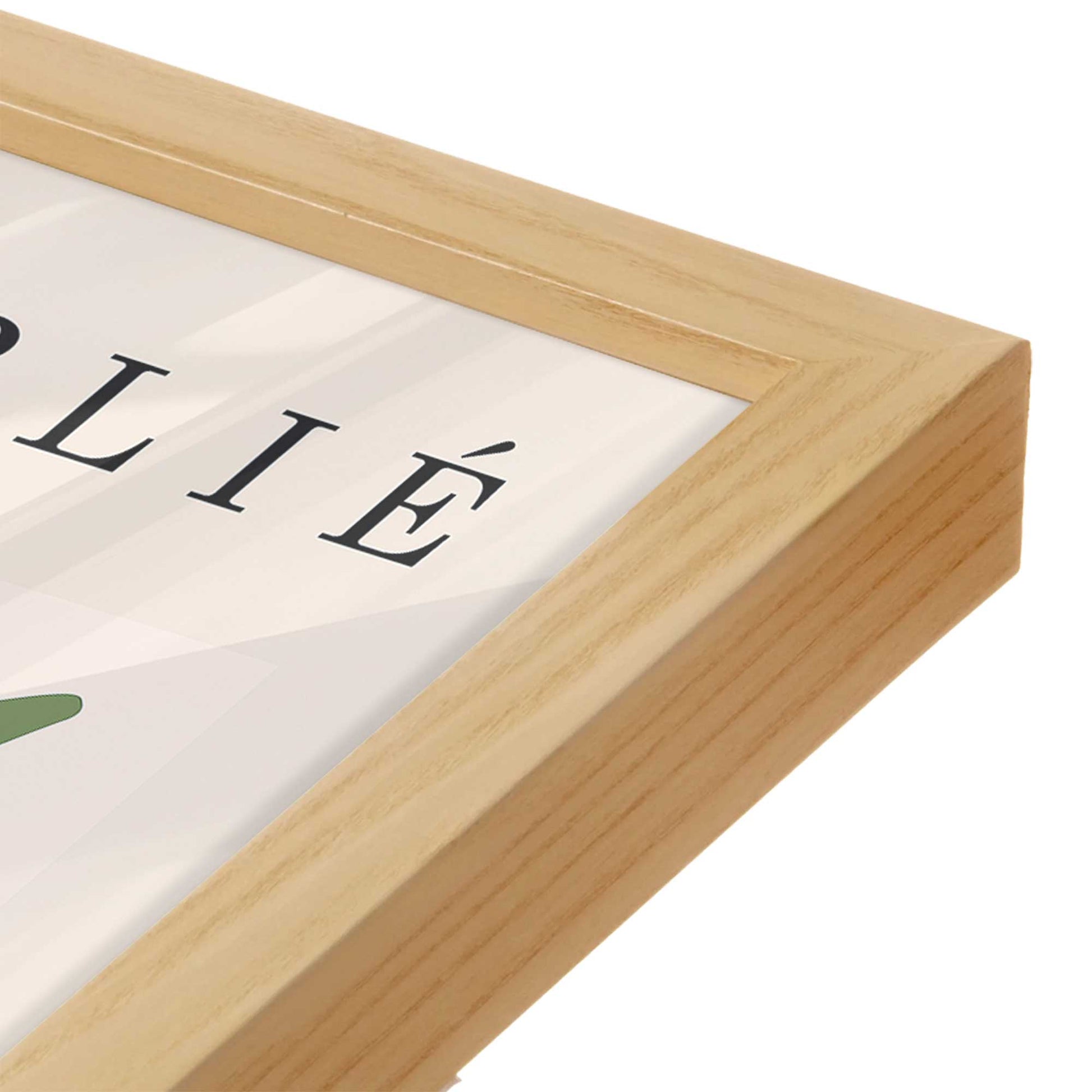 [Color:American Maple], Picture of art in a American Maple frame at an angle