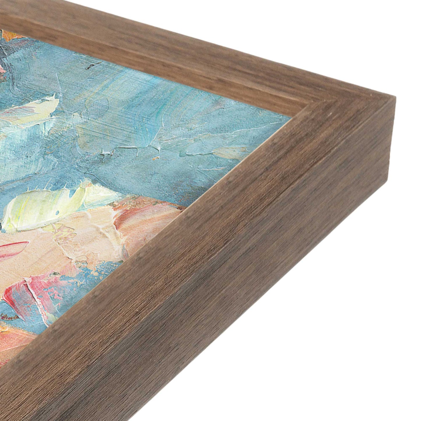 [Color:Walnut], Picture of art in a Walnut frame at an angle