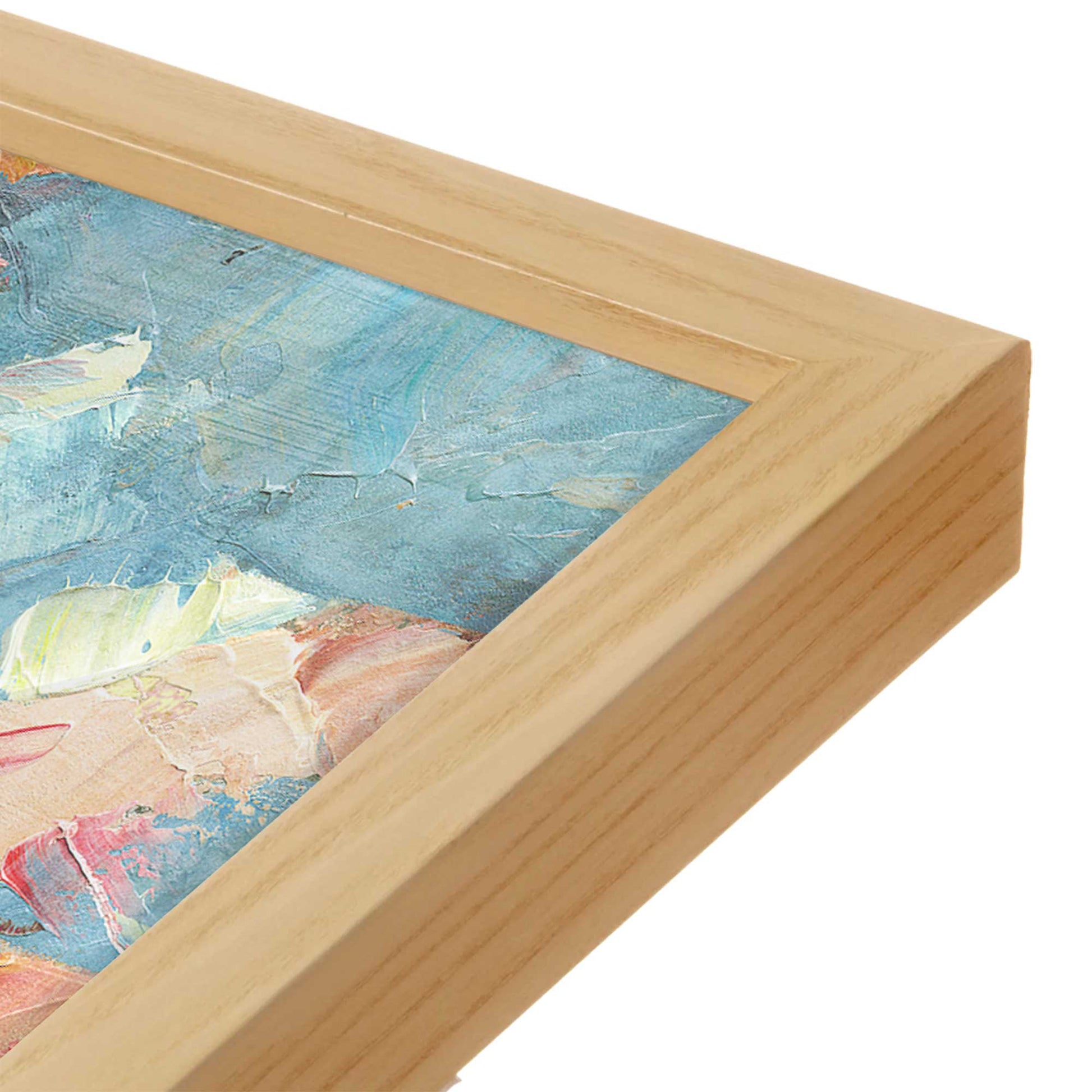 [Color:American Maple], Picture of art in a American Maple frame at an angle