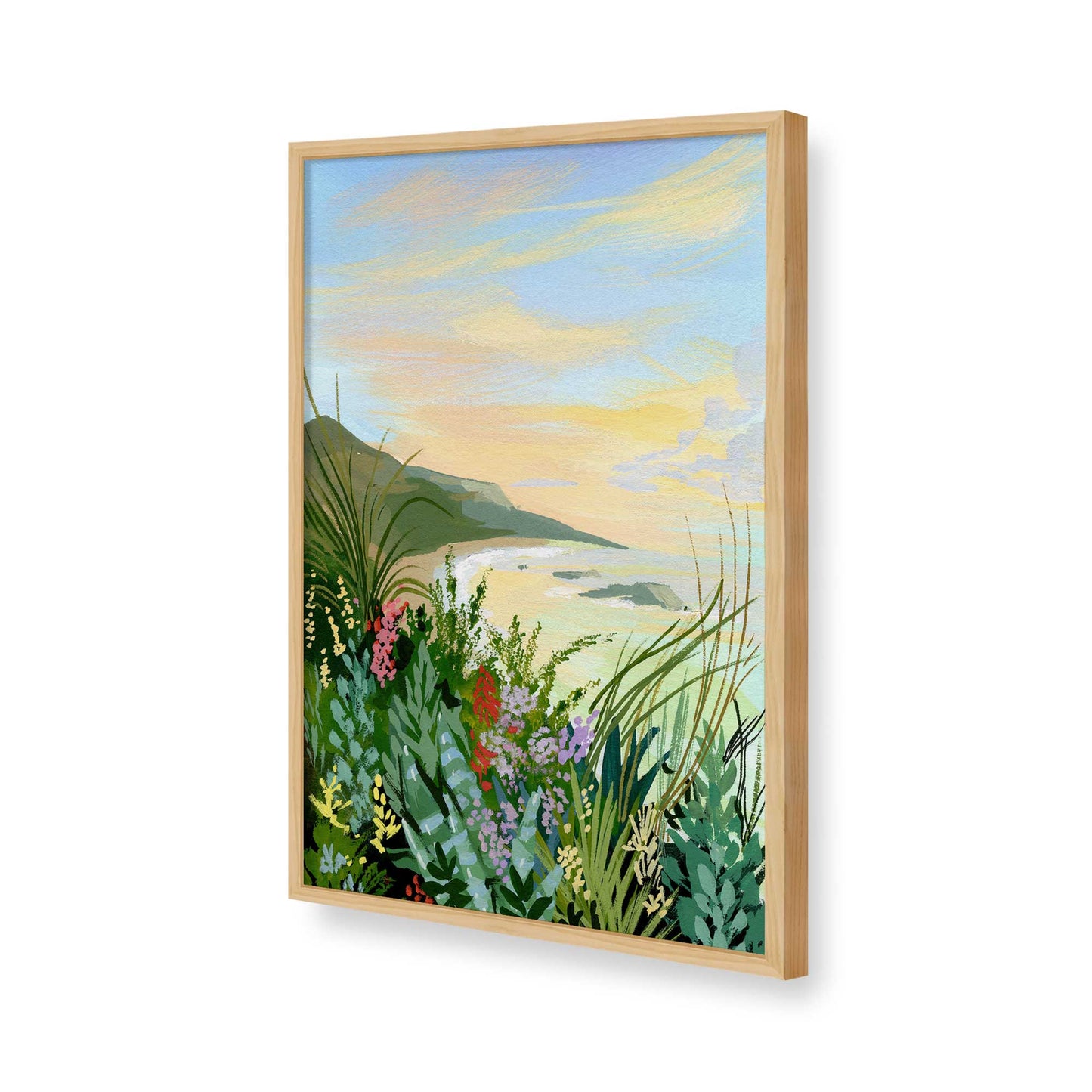 [Color:American Maple], Picture of art in a American Maple frame of the corner