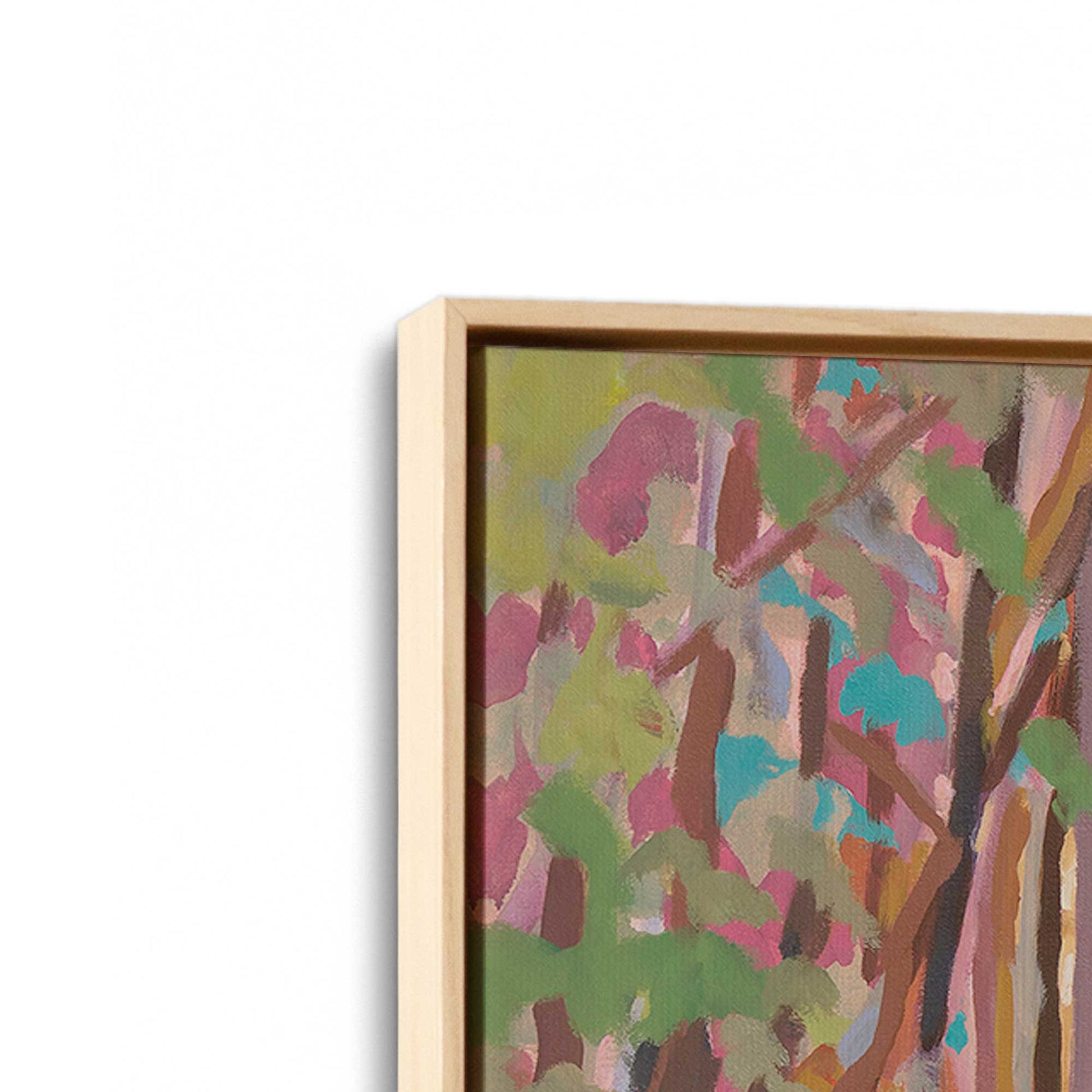 [Color:American Maple], Picture of art in a American Maple frame at an angle