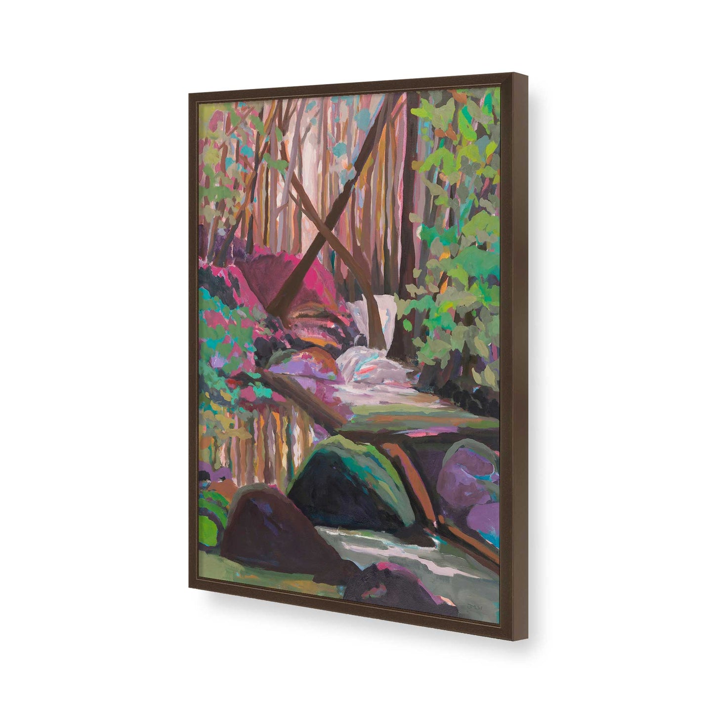 [Color:Brown], Picture of art in a Brown frame of the corner
