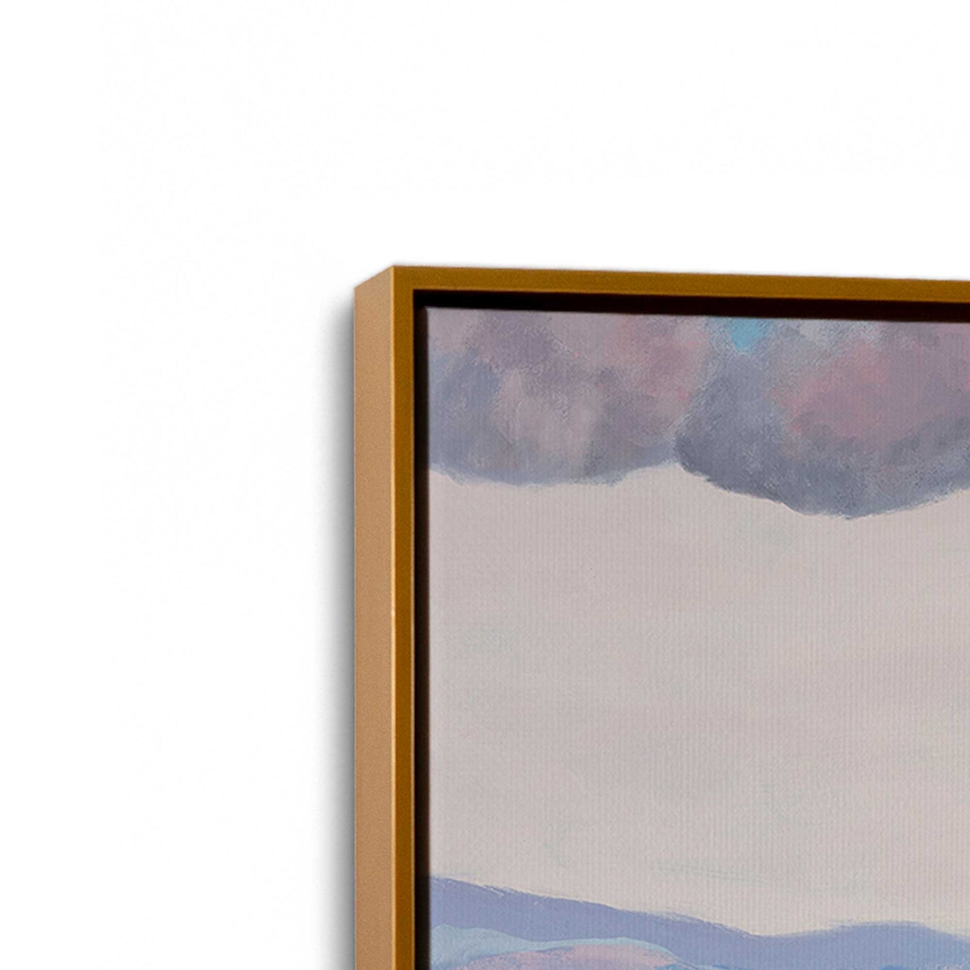 [Color:Polished Gold], Picture of art in a Polished Gold frame at an angle