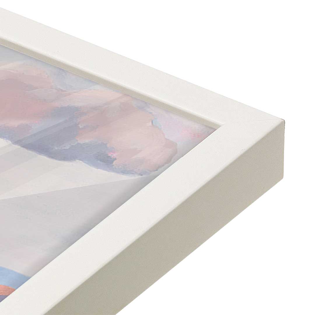 [Color:Opaque White], Picture of art in a Opaque White frame at an angle
