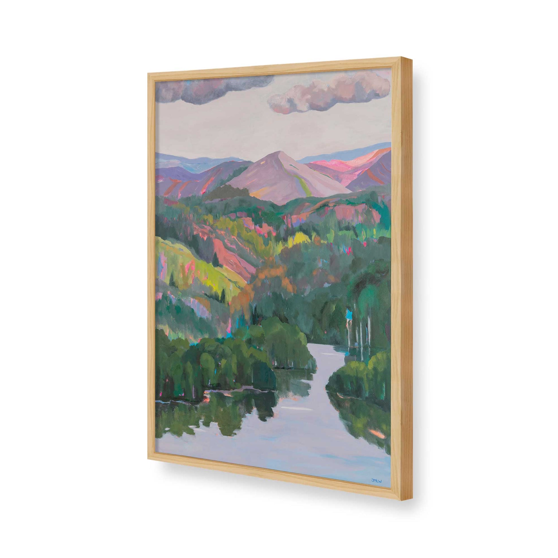 [Color:American Maple], Picture of art in a American Maple frame of the corner