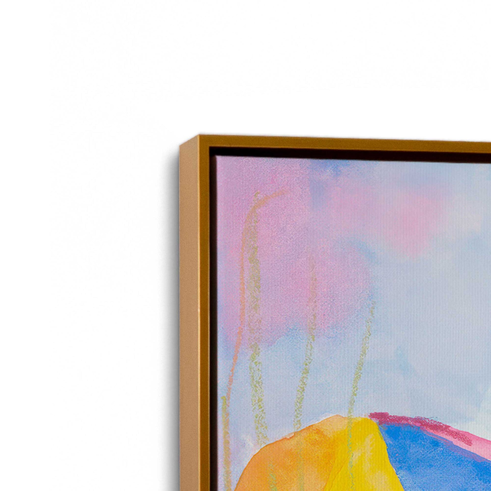 [Color:Polished Gold], Picture of art in a Polished Gold frame at an angle
