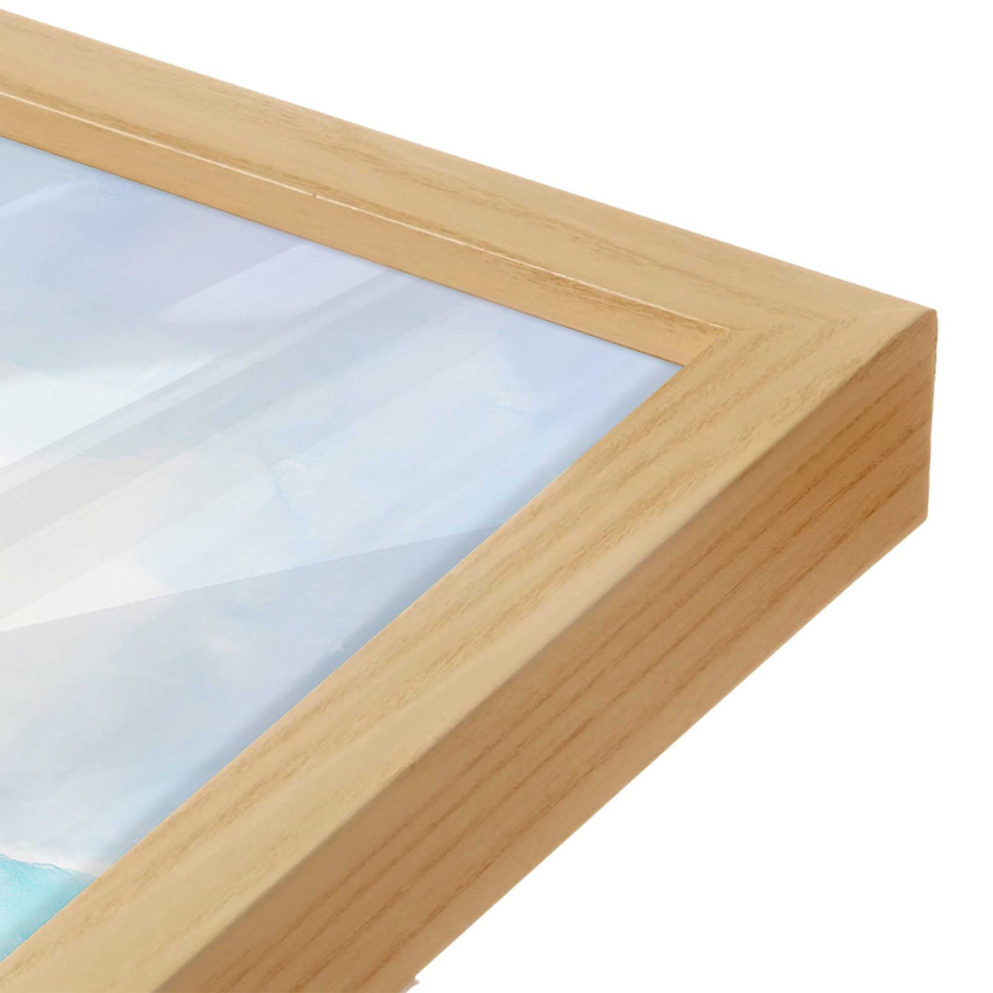 [Color:American Maple], Picture of art in a American Maple frame at an angle