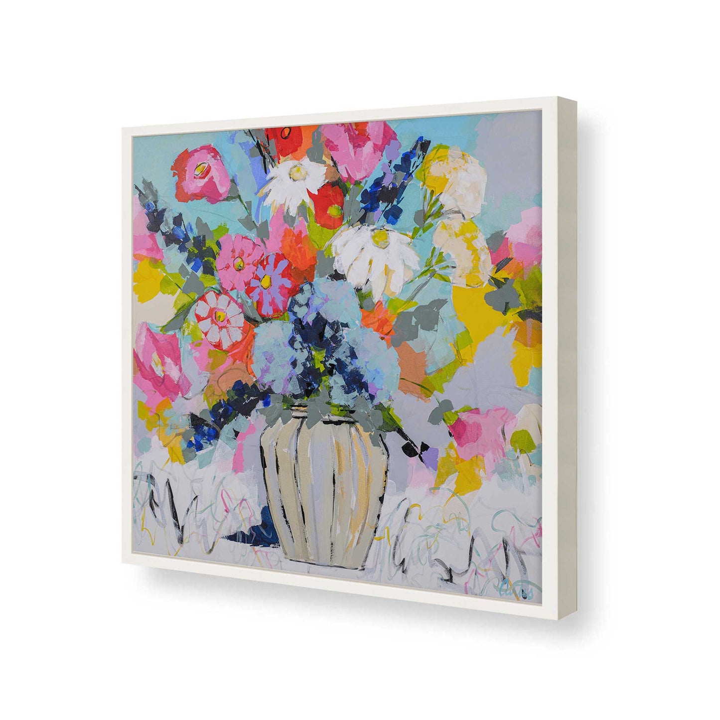 [Color:Opaque White], Picture of art in a Opaque White frame of the corner