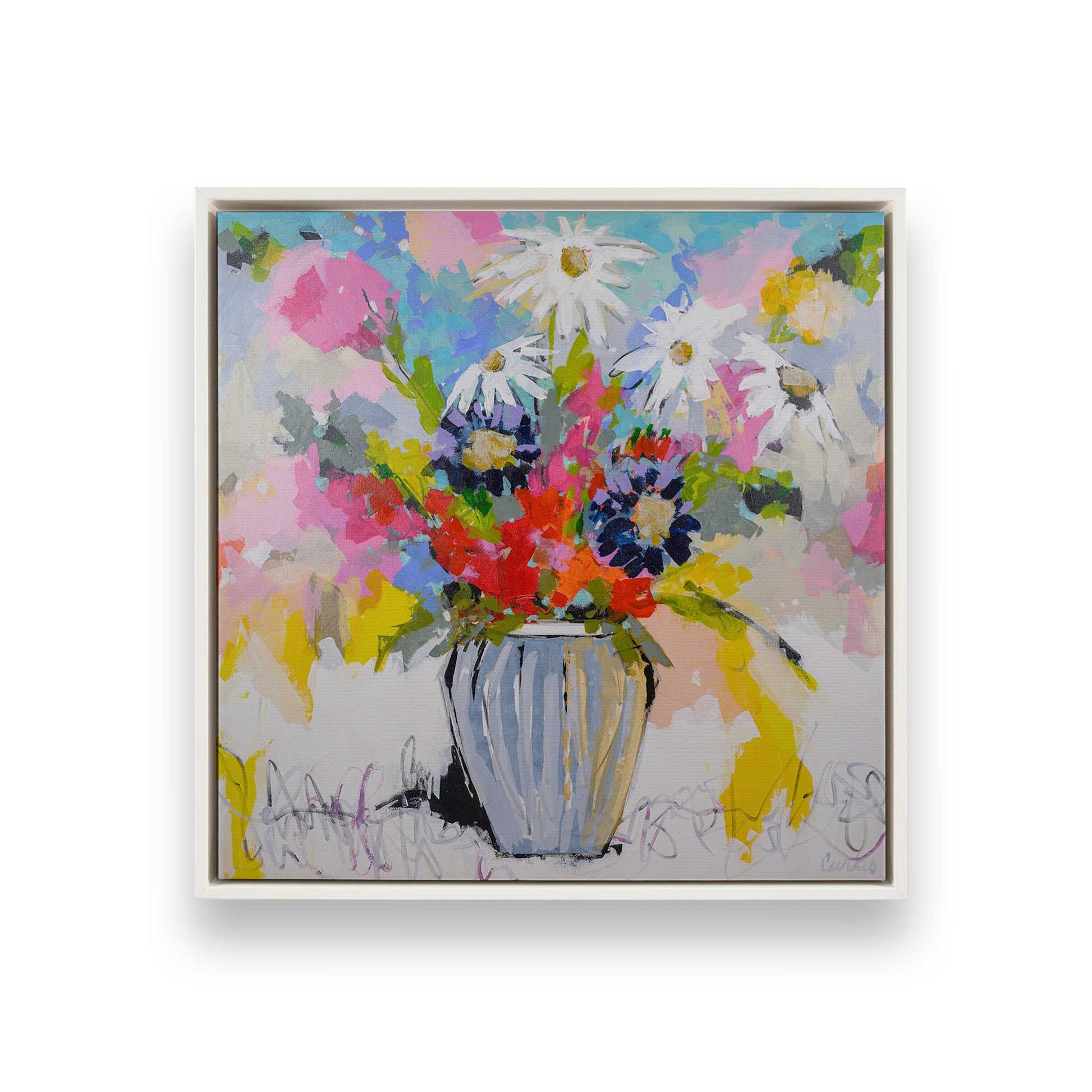 [Color:Opaque White], Picture of art in a White frame