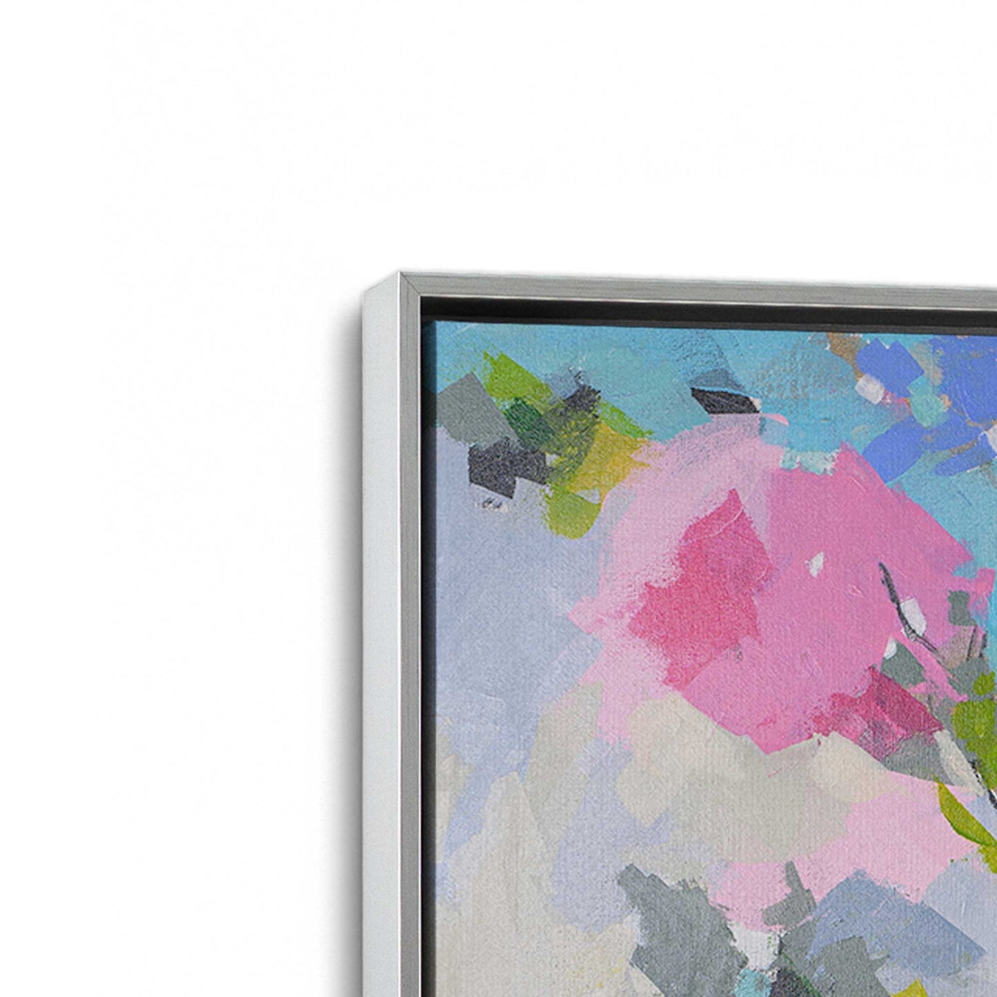 [Color:Polished Chrome], Picture of art in a Polished Chrome frame at an angle