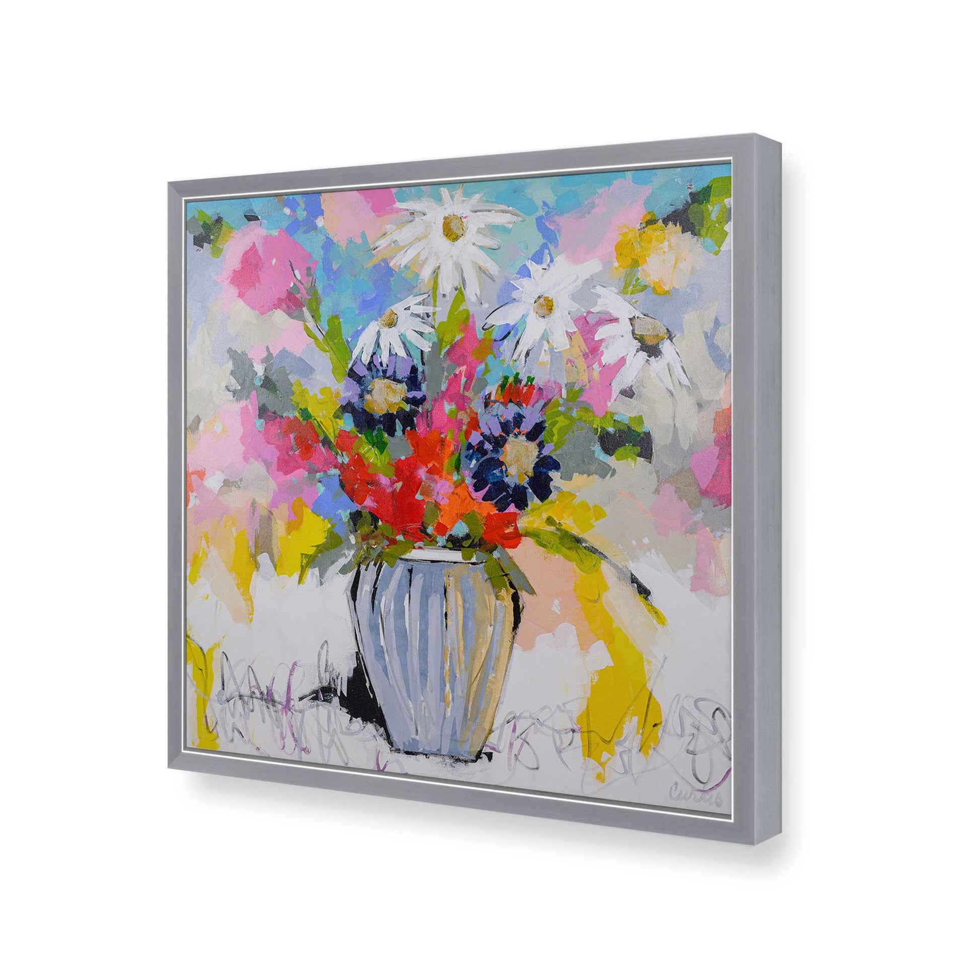 [Color:Polished Chrome], Picture of art in a Polished Chrome frame of the corner