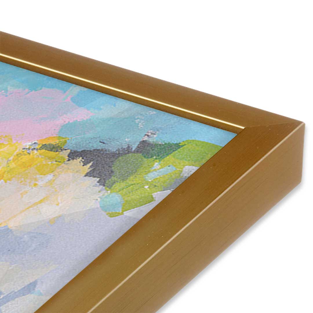 [Color:Polished Gold], Picture of art in a Polished Gold frame at an angle