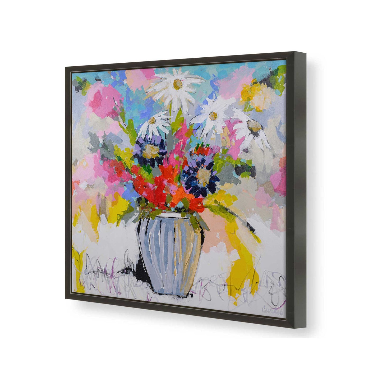 [Color:Satin Black], Picture of art in a Satin Black frame of the corner
