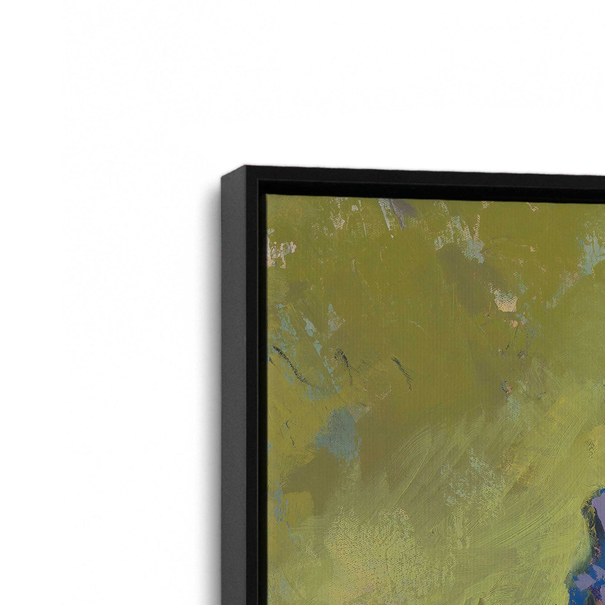 [Color:Satin Black], Picture of art in a Satin Black frame at an angle