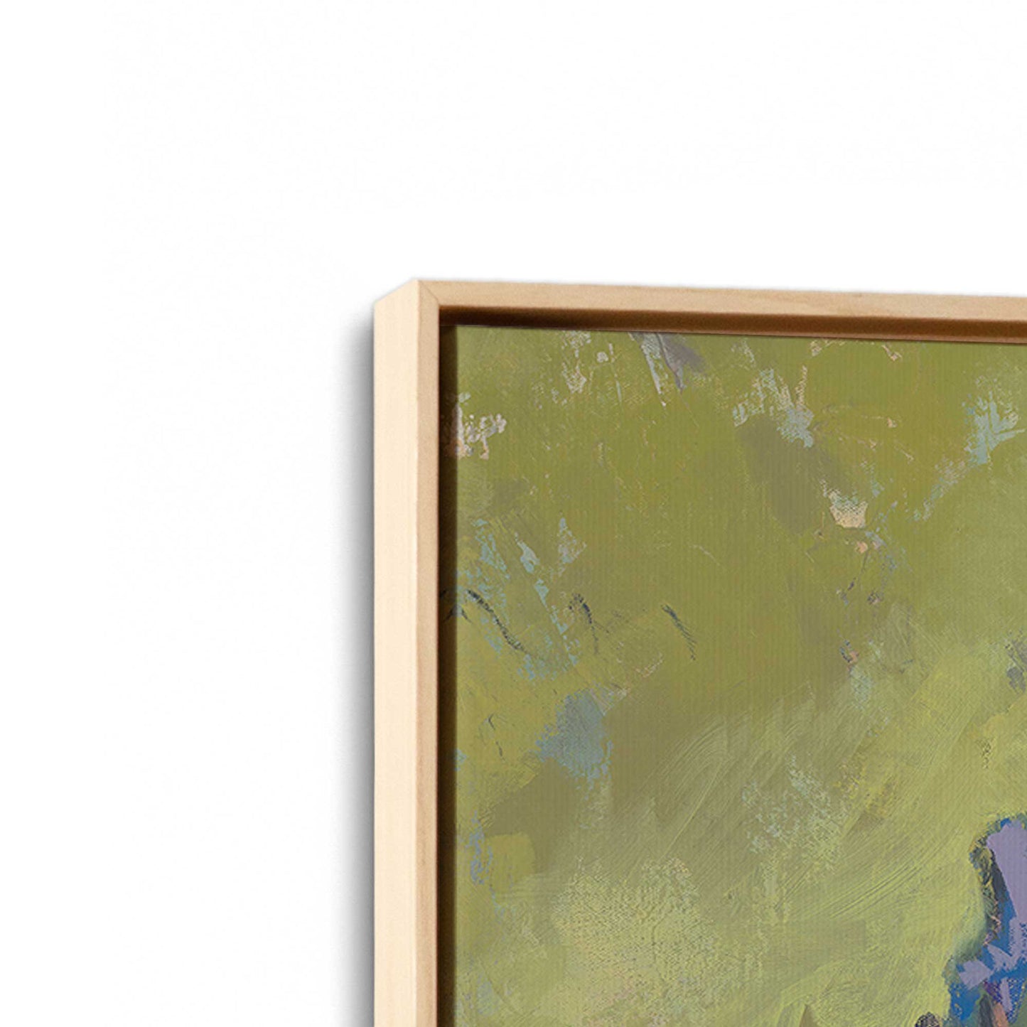 [Color:American Maple], Picture of art in a American Maple frame at an angle