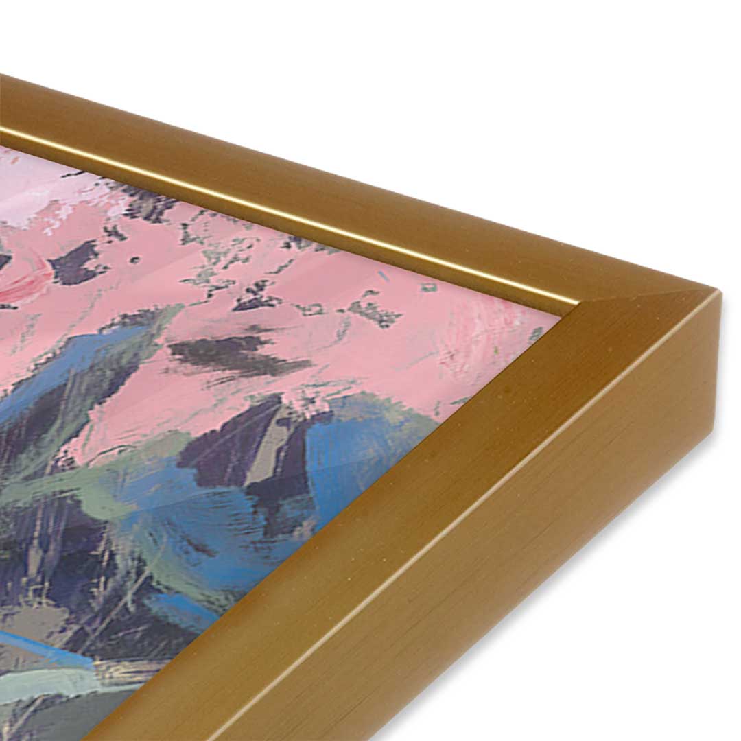 [Color:Polished Gold], Picture of art in a Polished Gold frame at an angle