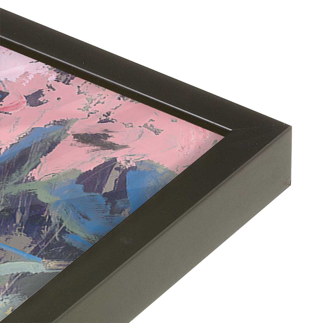 [Color:Satin Black], Picture of art in a Satin Black frame at an angle