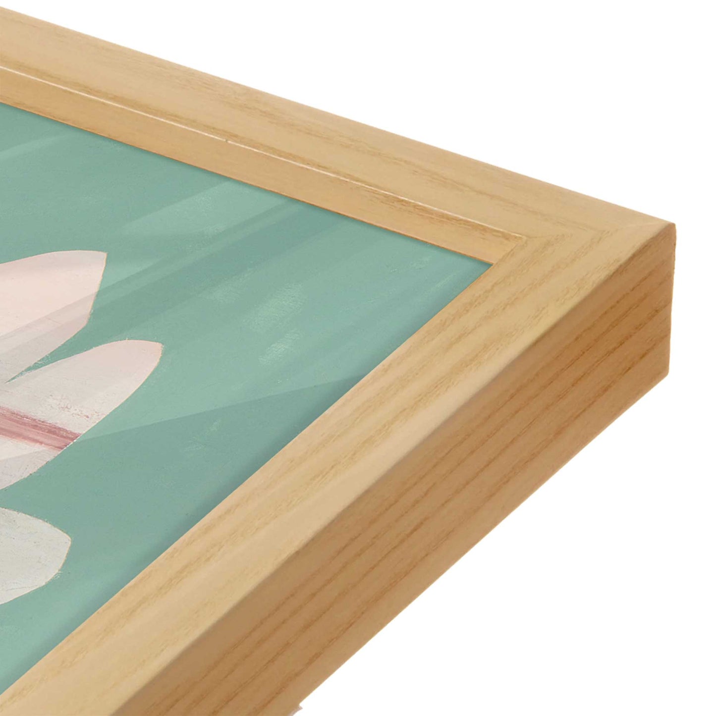 [Color:American Maple], Picture of art in a American Maple frame at an angle