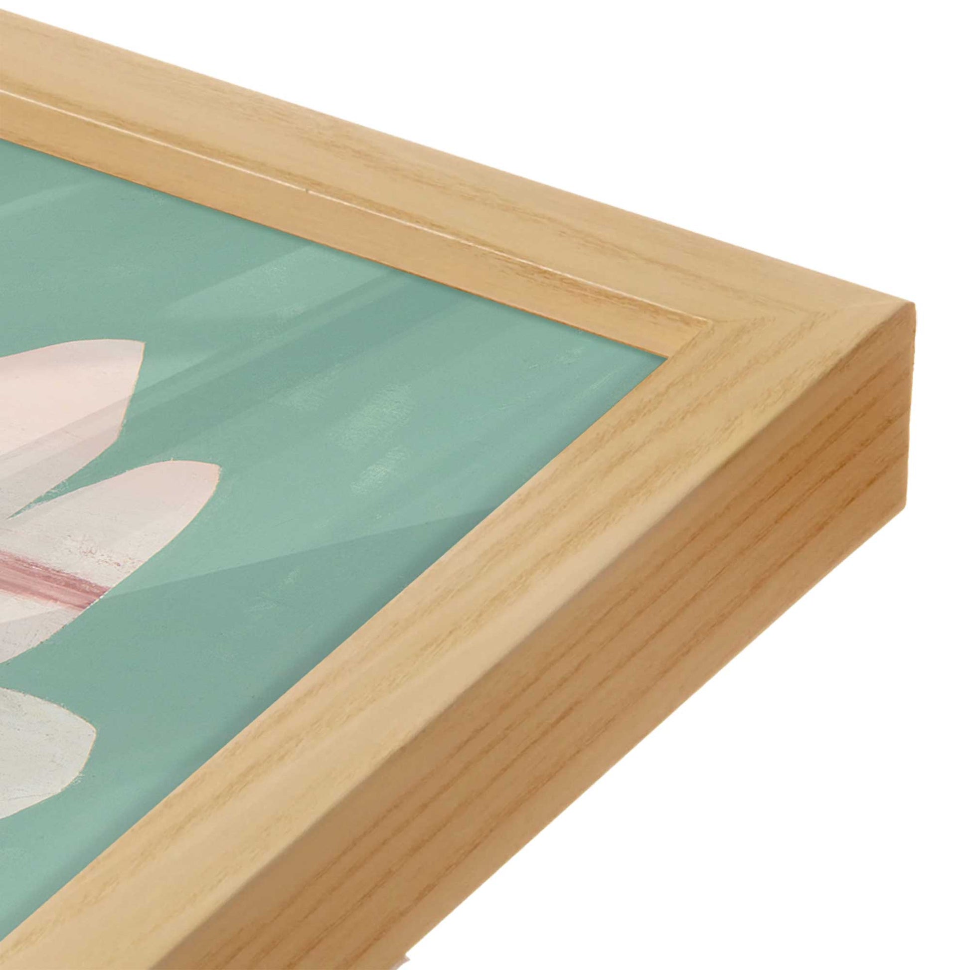 [Color:American Maple], Picture of art in a American Maple frame at an angle