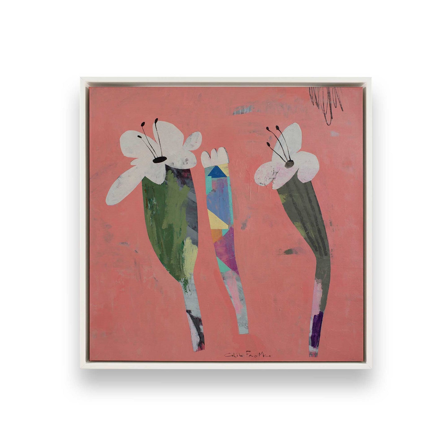 [Color:Opaque White], Picture of art in a White frame