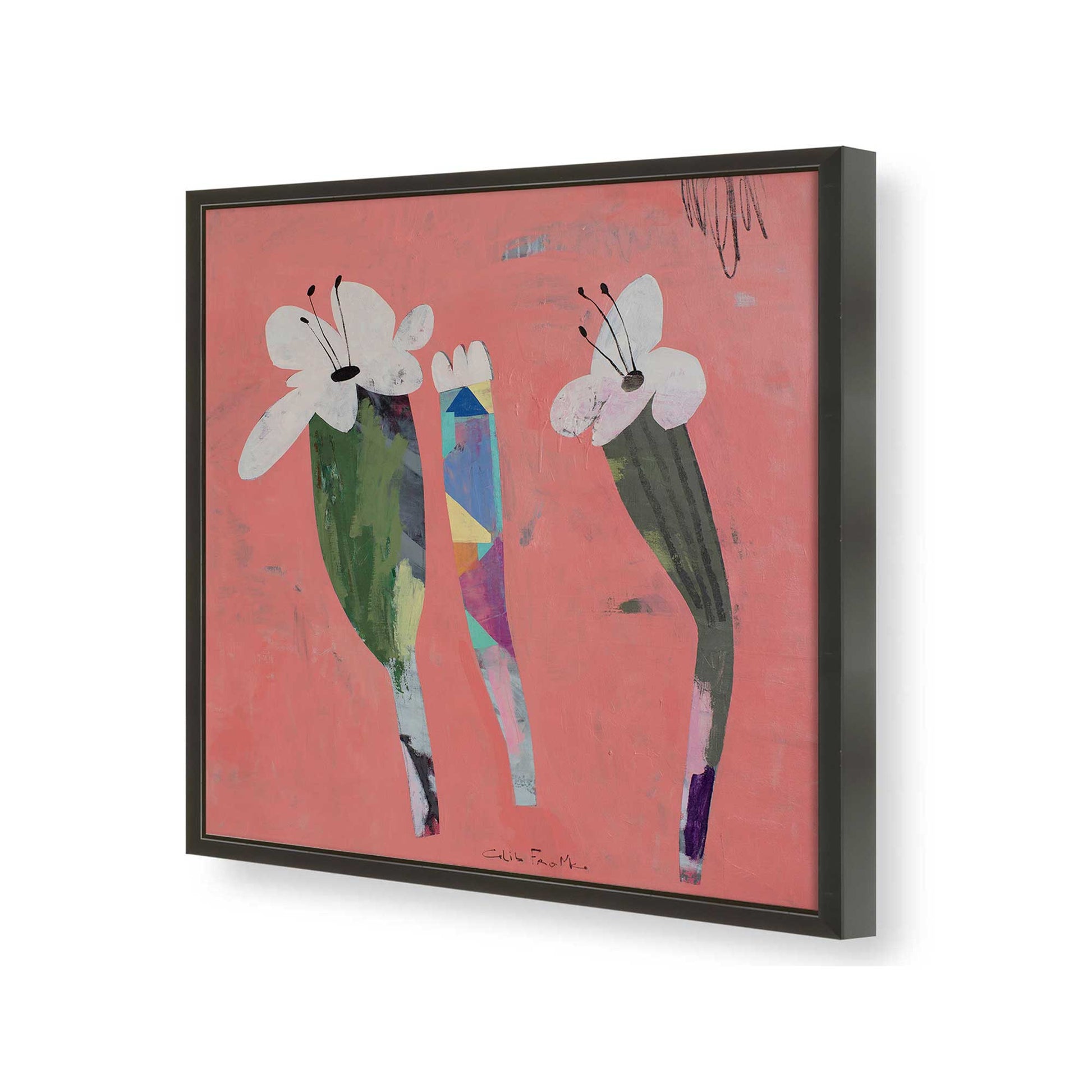 [Color:Satin Black], Picture of art in a Satin Black frame of the corner