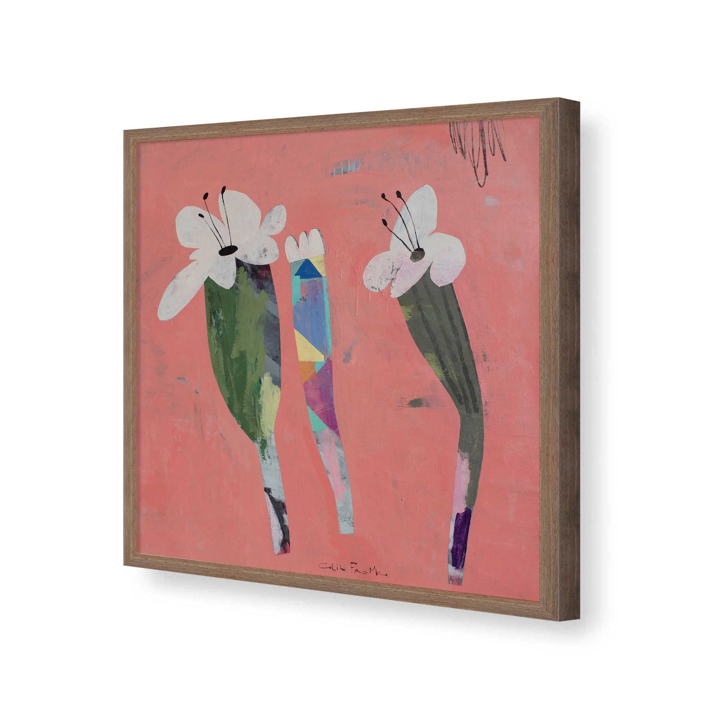 [Color:Walnut], Picture of art in a Walnut frame of the corner