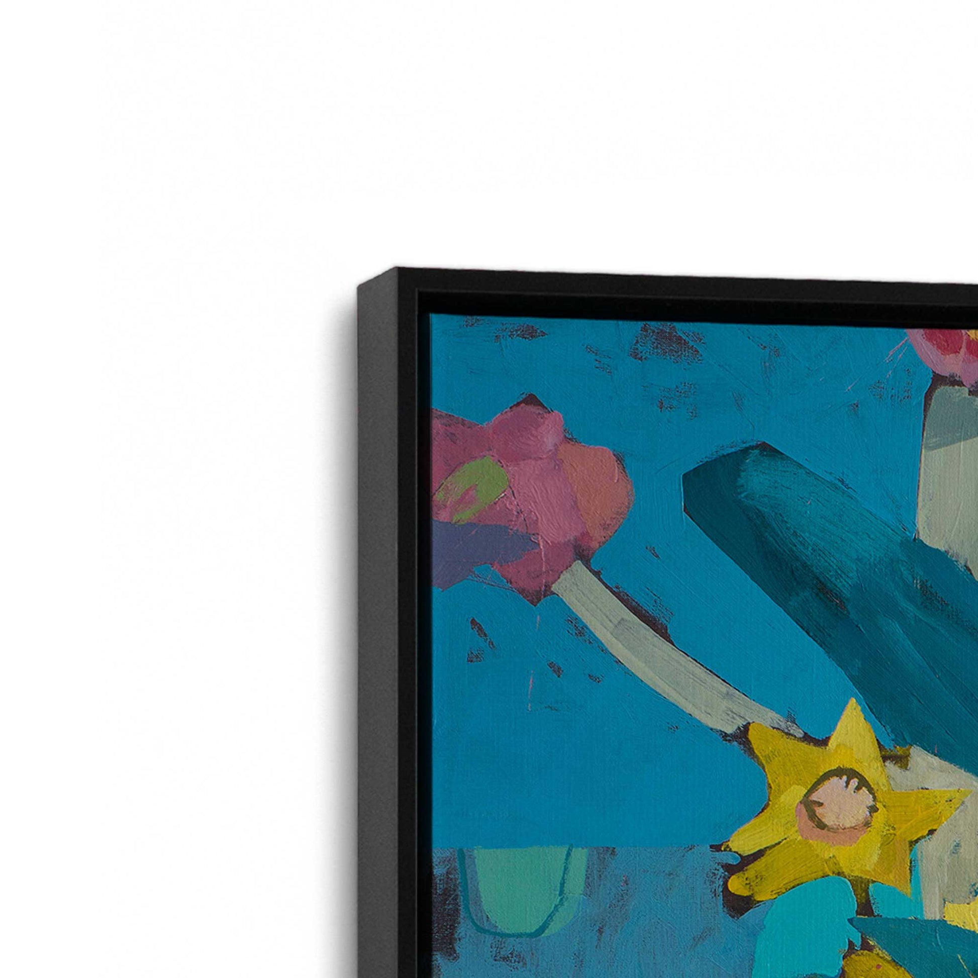 [Color:Satin Black], Picture of art in a Satin Black frame at an angle