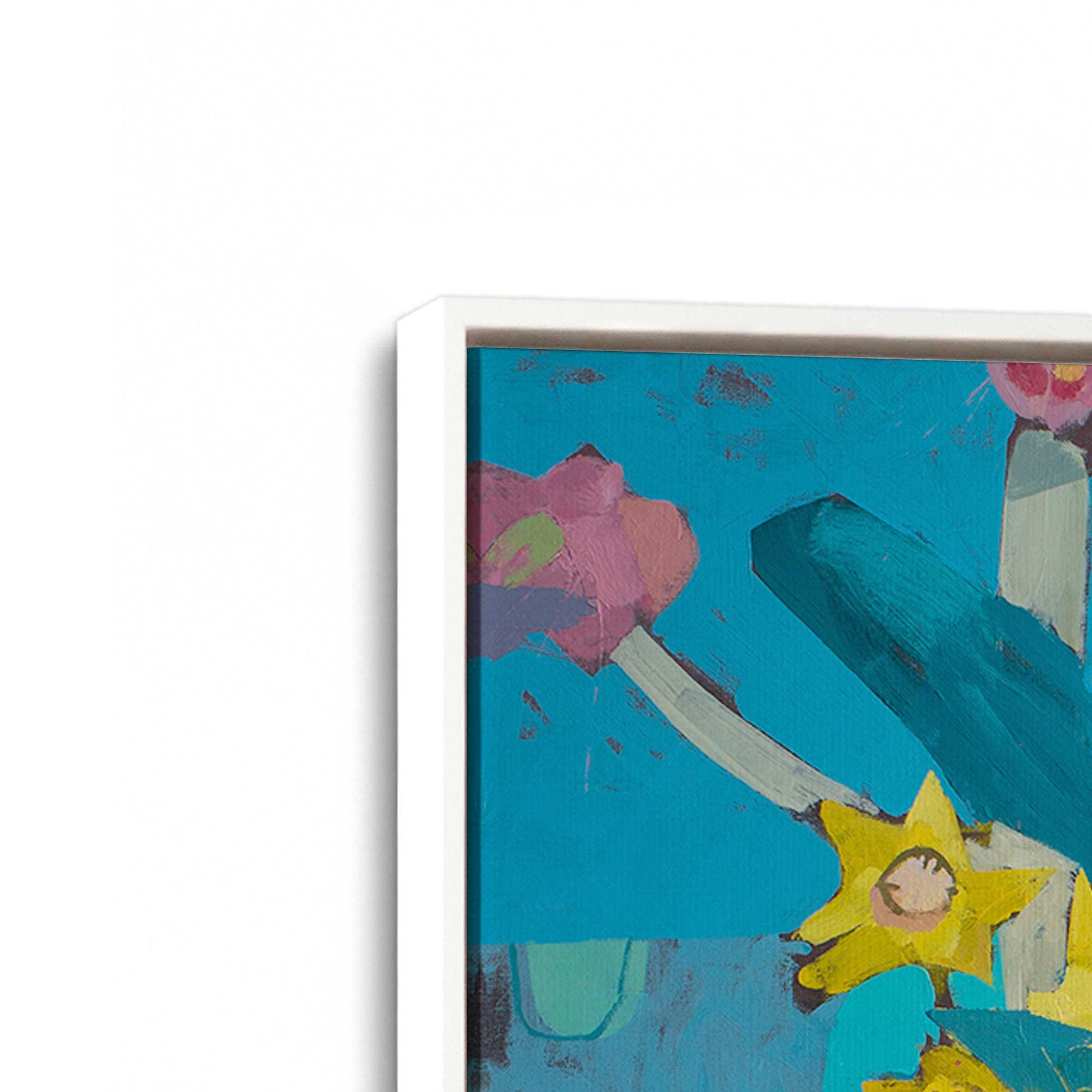 [Color:Opaque White], Picture of art in a White frame at an angle