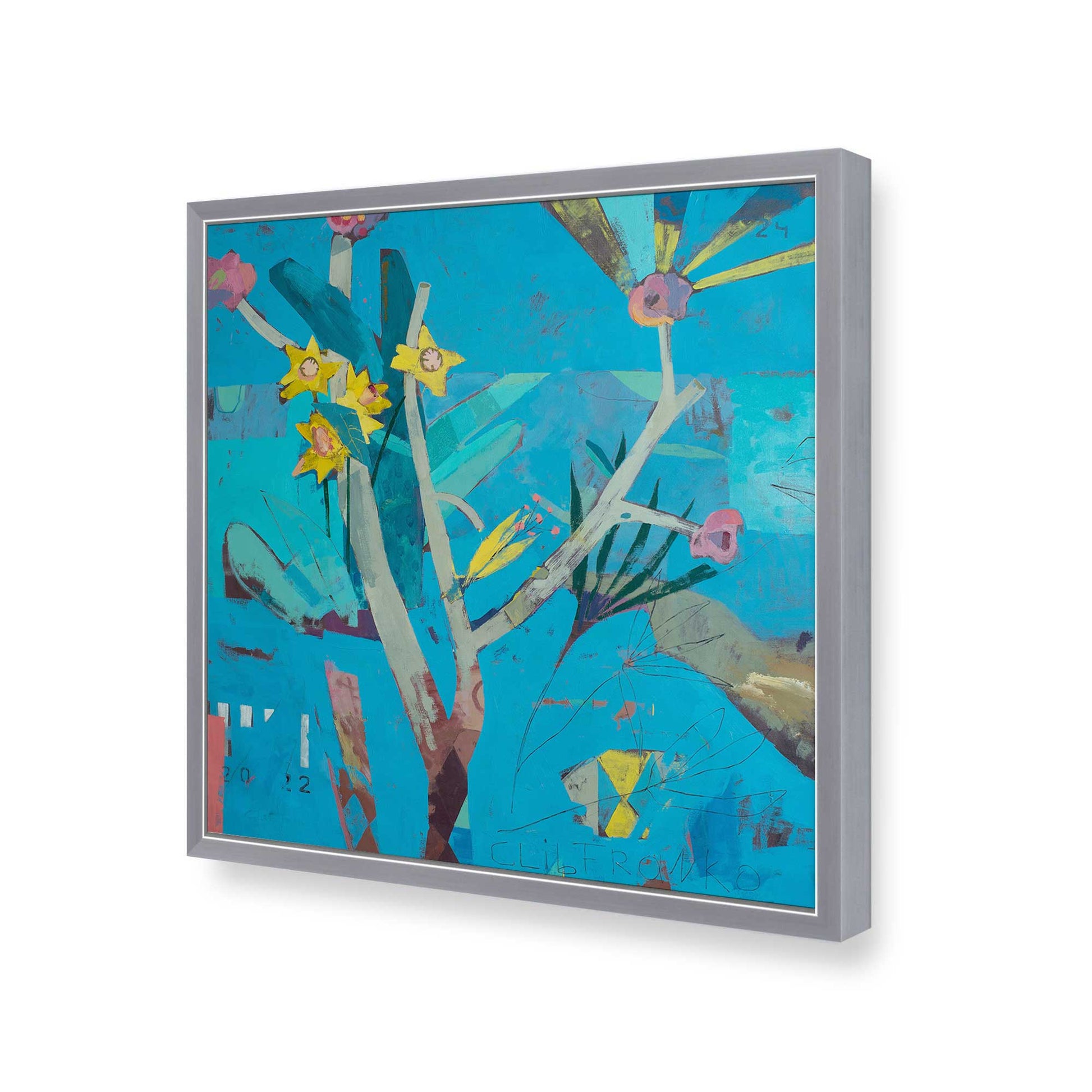 [Color:Polished Chrome], Picture of art in a Polished Chrome frame of the corner