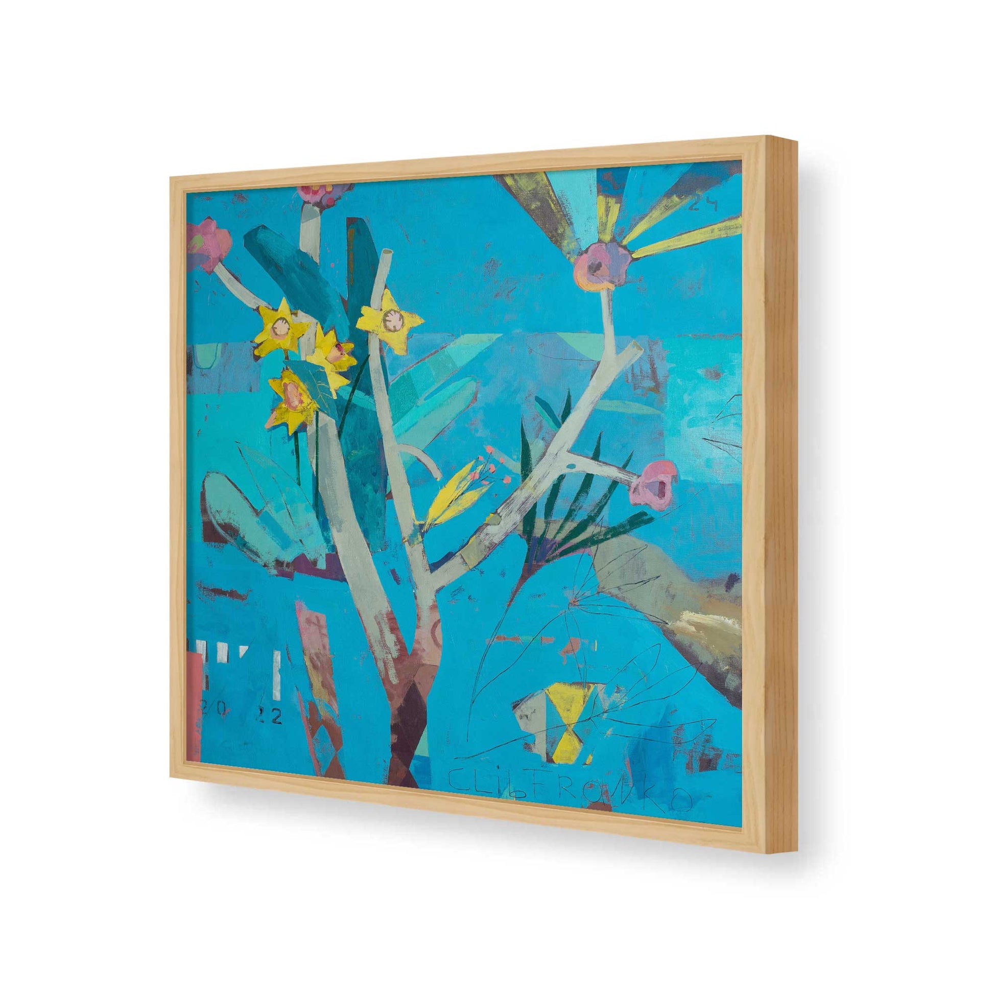 [Color:American Maple], Picture of art in a American Maple frame of the corner