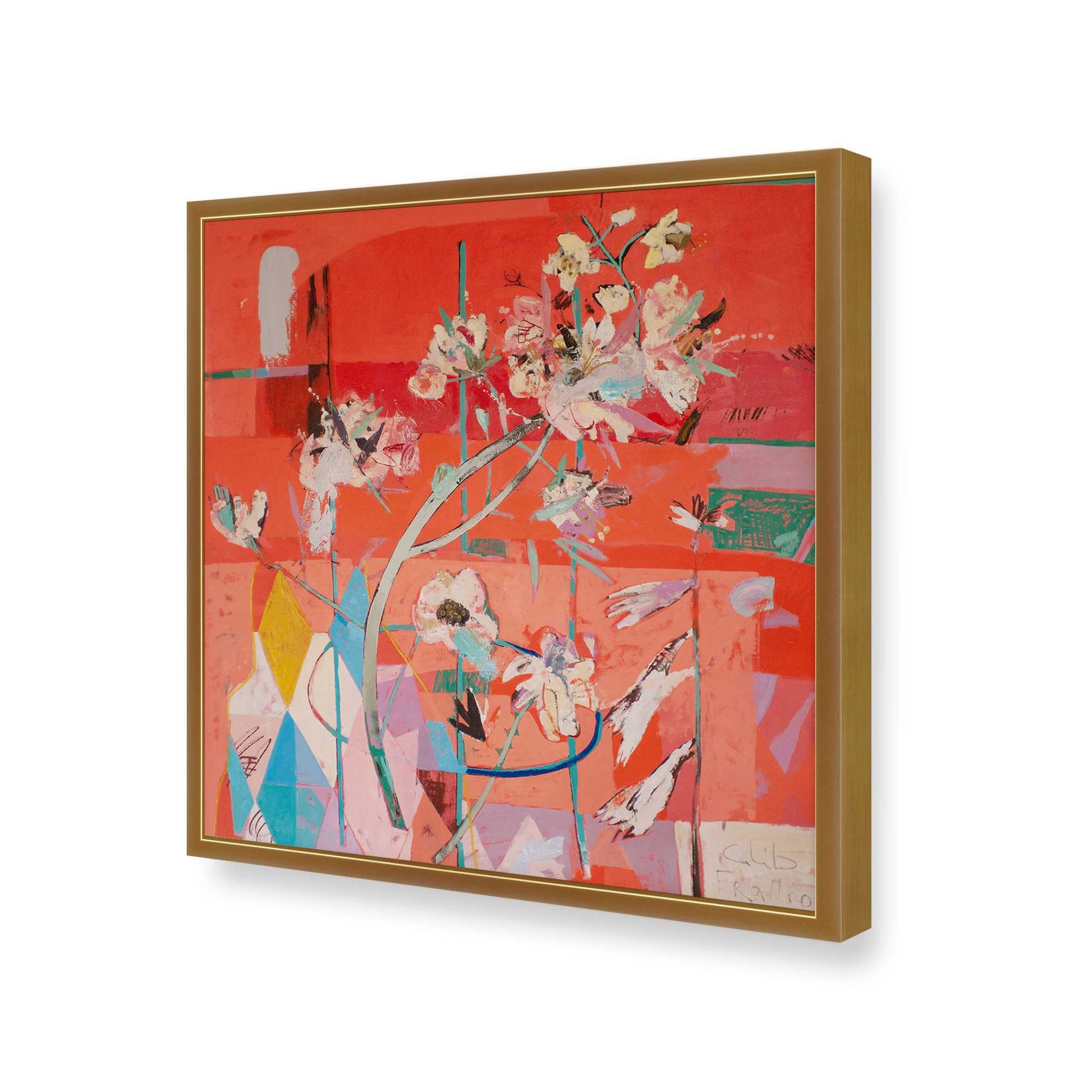 [Color:Polished Gold], Picture of art in a Polished Gold frame of the corner