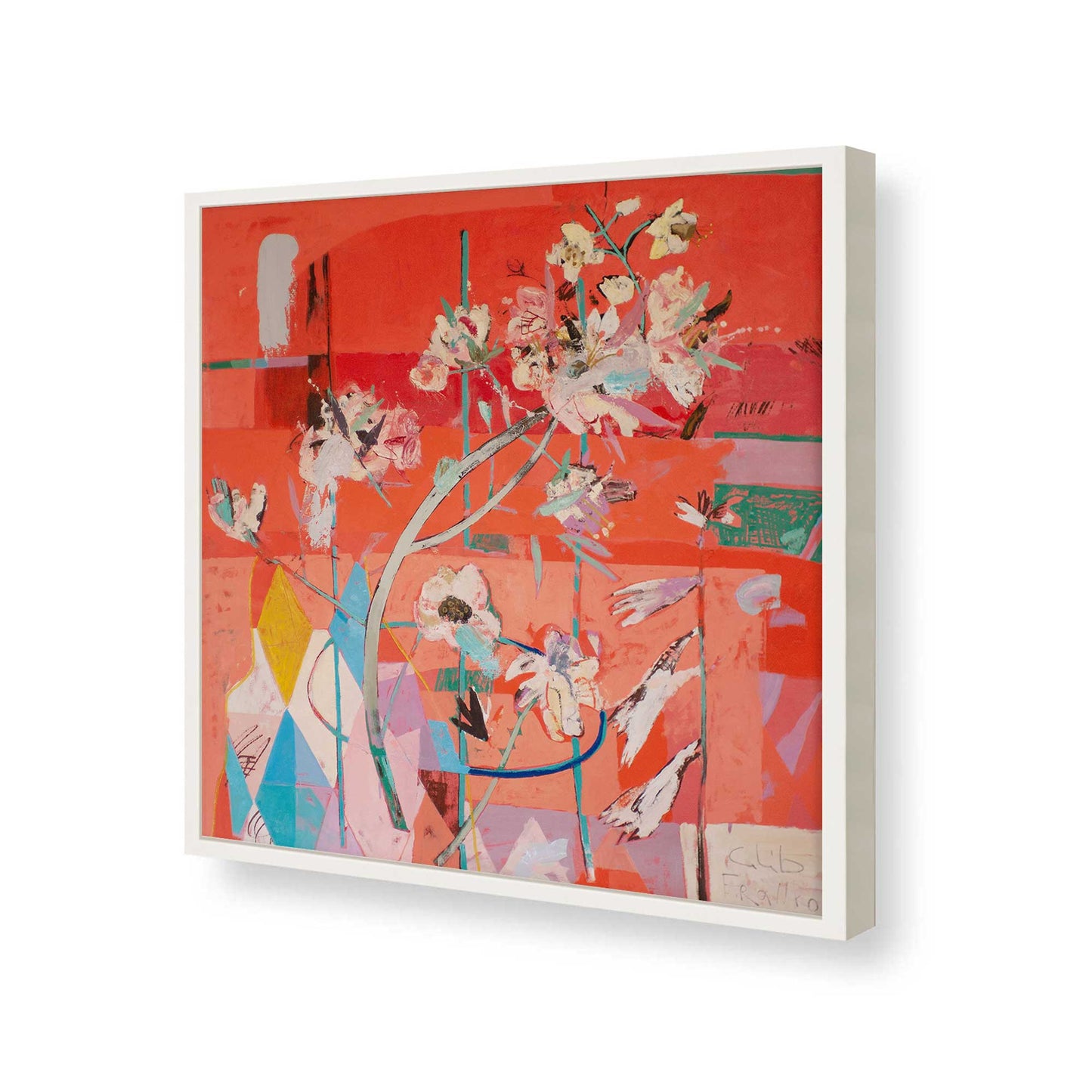 [Color:Opaque White], Picture of art in a Opaque White frame of the corner