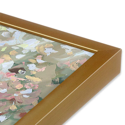 [Color:Polished Gold], Picture of art in a Polished Gold frame at an angle