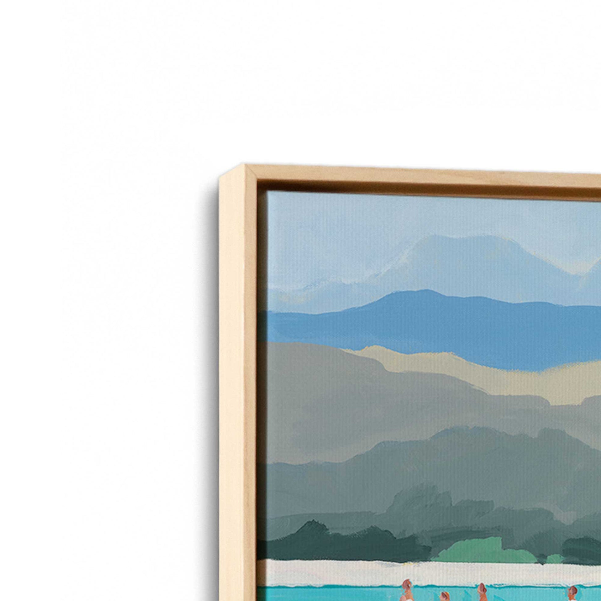 [Color:American Maple], Picture of art in a American Maple frame at an angle